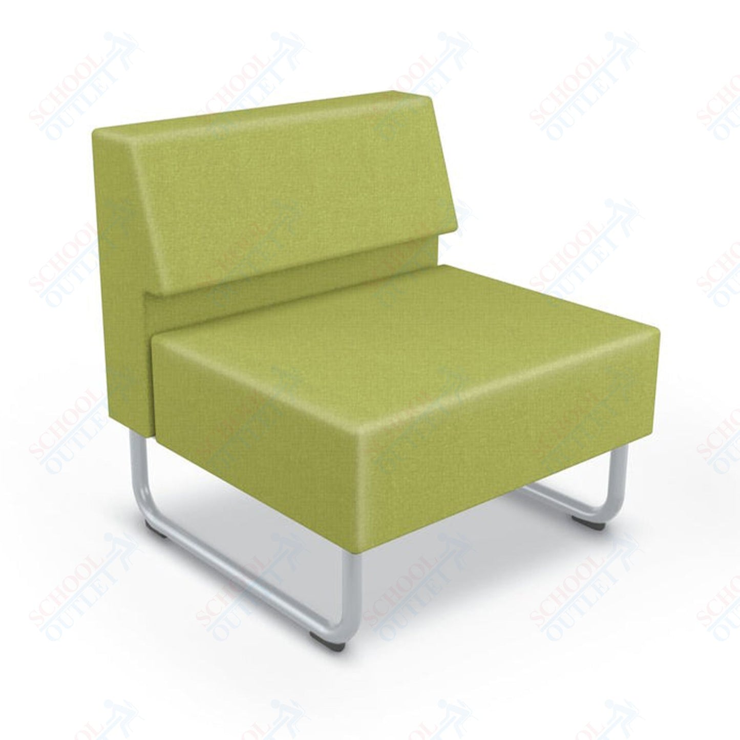 Mooreco Akt Soft Seating Lounge Chair - Armless - Grade 02 Fabric and Powder Coated Sled Legs