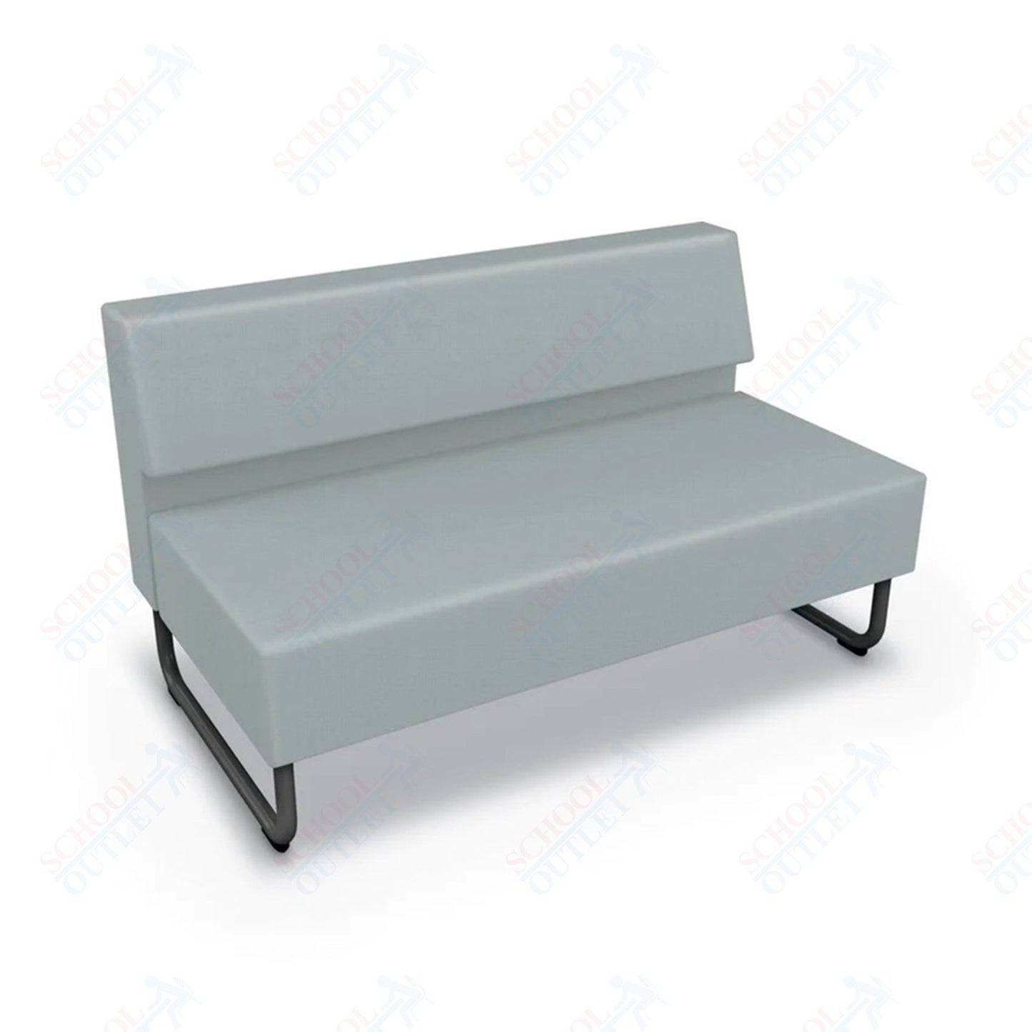 Mooreco Akt Soft Seating Lounge Loveseat - Armless - Grade 02 Fabric and Powder Coated Sled Legs