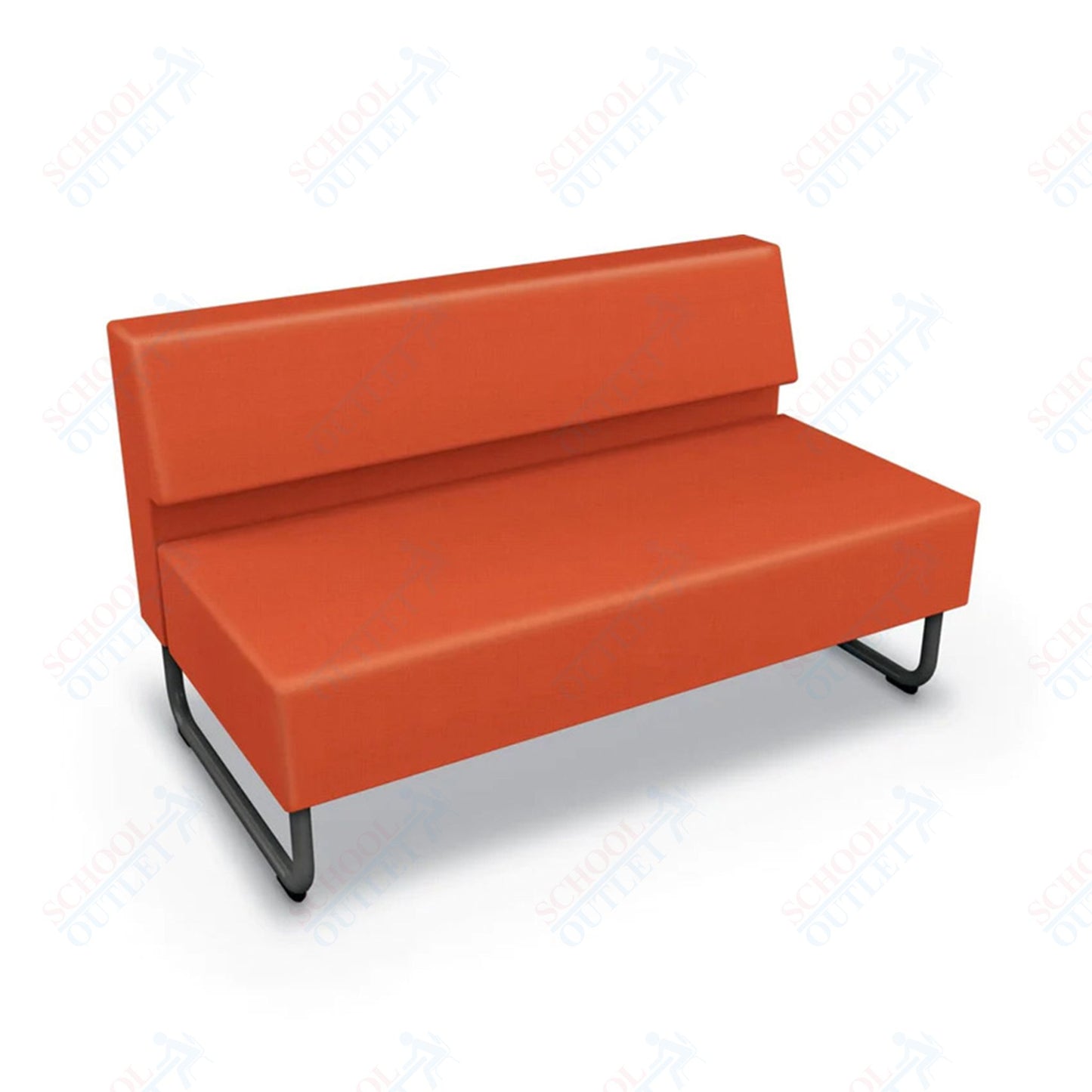 Mooreco Akt Soft Seating Lounge Loveseat - Armless - Grade 02 Fabric and Powder Coated Sled Legs