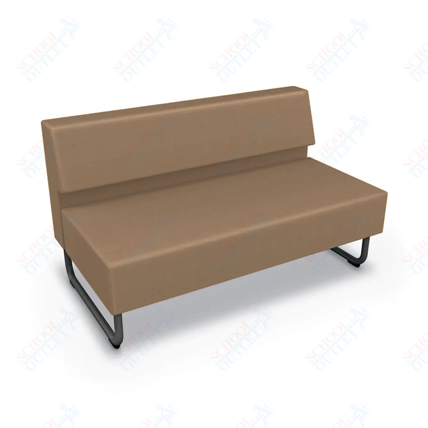 Mooreco Akt Soft Seating Lounge Loveseat - Armless - Grade 02 Fabric and Powder Coated Sled Legs