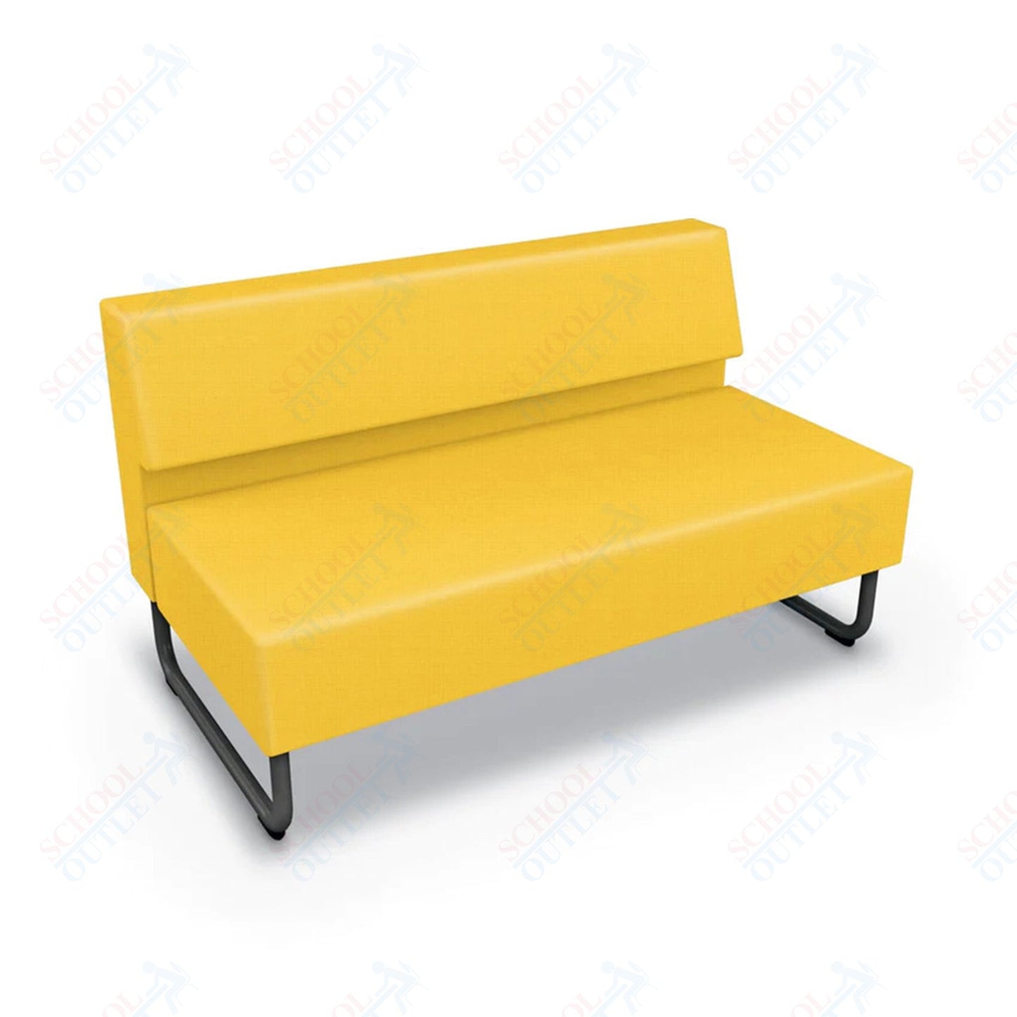 Mooreco Akt Soft Seating Lounge Loveseat - Armless - Grade 02 Fabric and Powder Coated Sled Legs