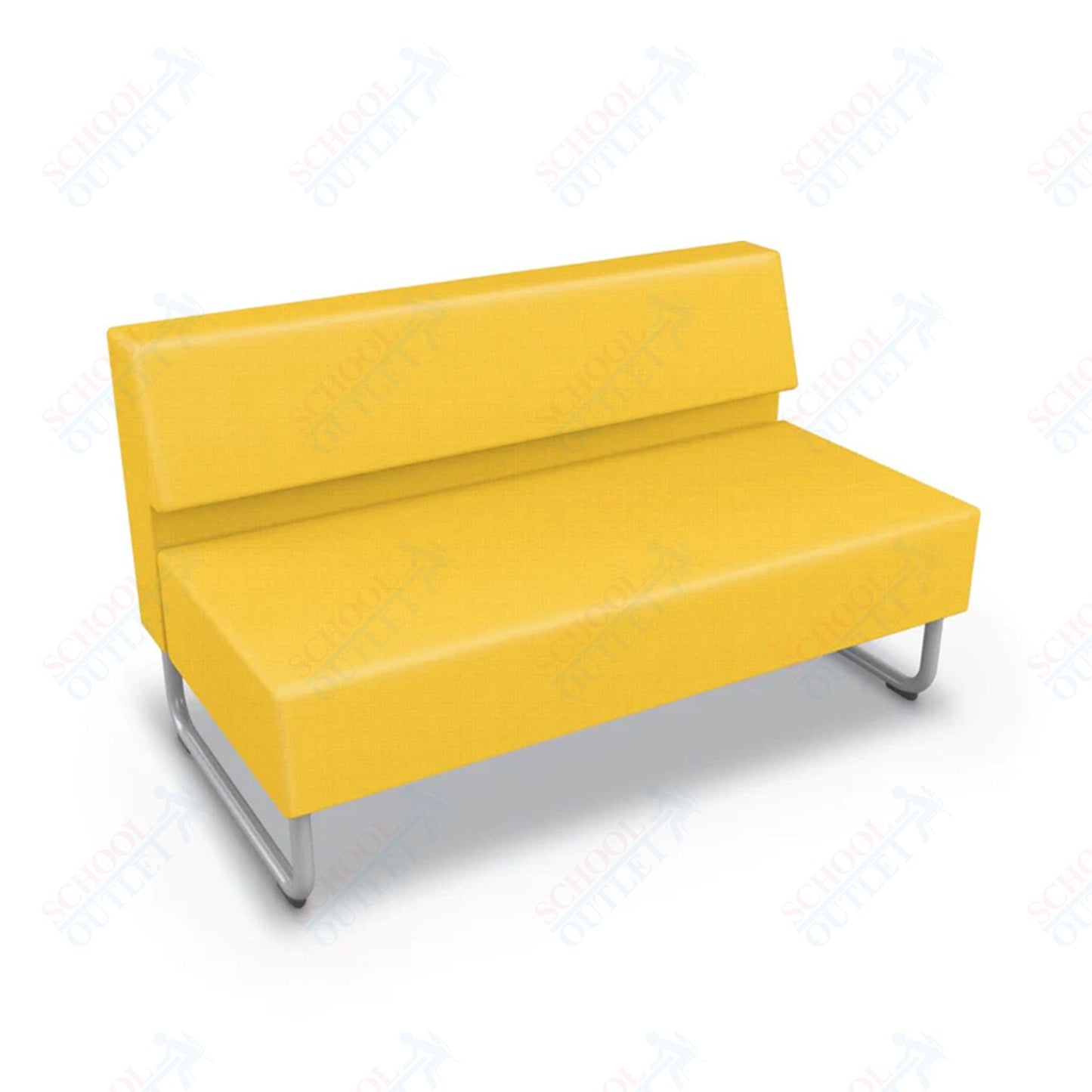 Mooreco Akt Soft Seating Lounge Loveseat - Armless - Grade 02 Fabric and Powder Coated Sled Legs