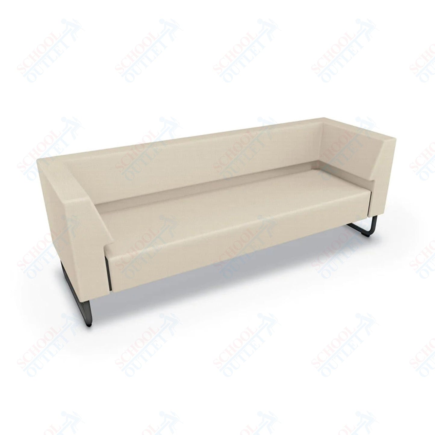 Mooreco Akt Soft Seating Lounge Sofa - Armless - Grade 02 Fabric and Powder Coated Sled Legs