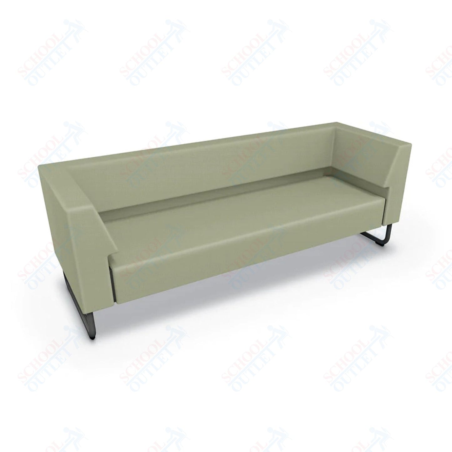 Mooreco Akt Soft Seating Lounge Sofa - Armless - Grade 02 Fabric and Powder Coated Sled Legs