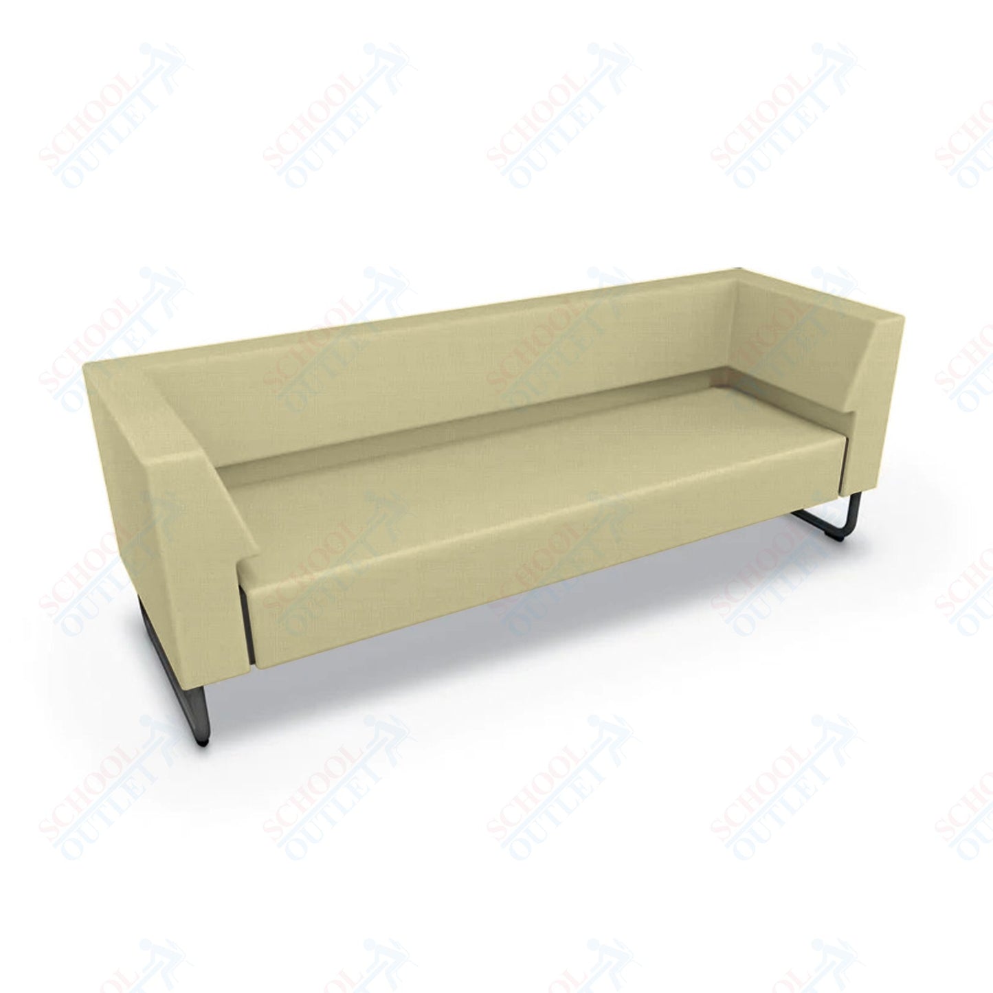 Mooreco Akt Soft Seating Lounge Sofa - Armless - Grade 02 Fabric and Powder Coated Sled Legs