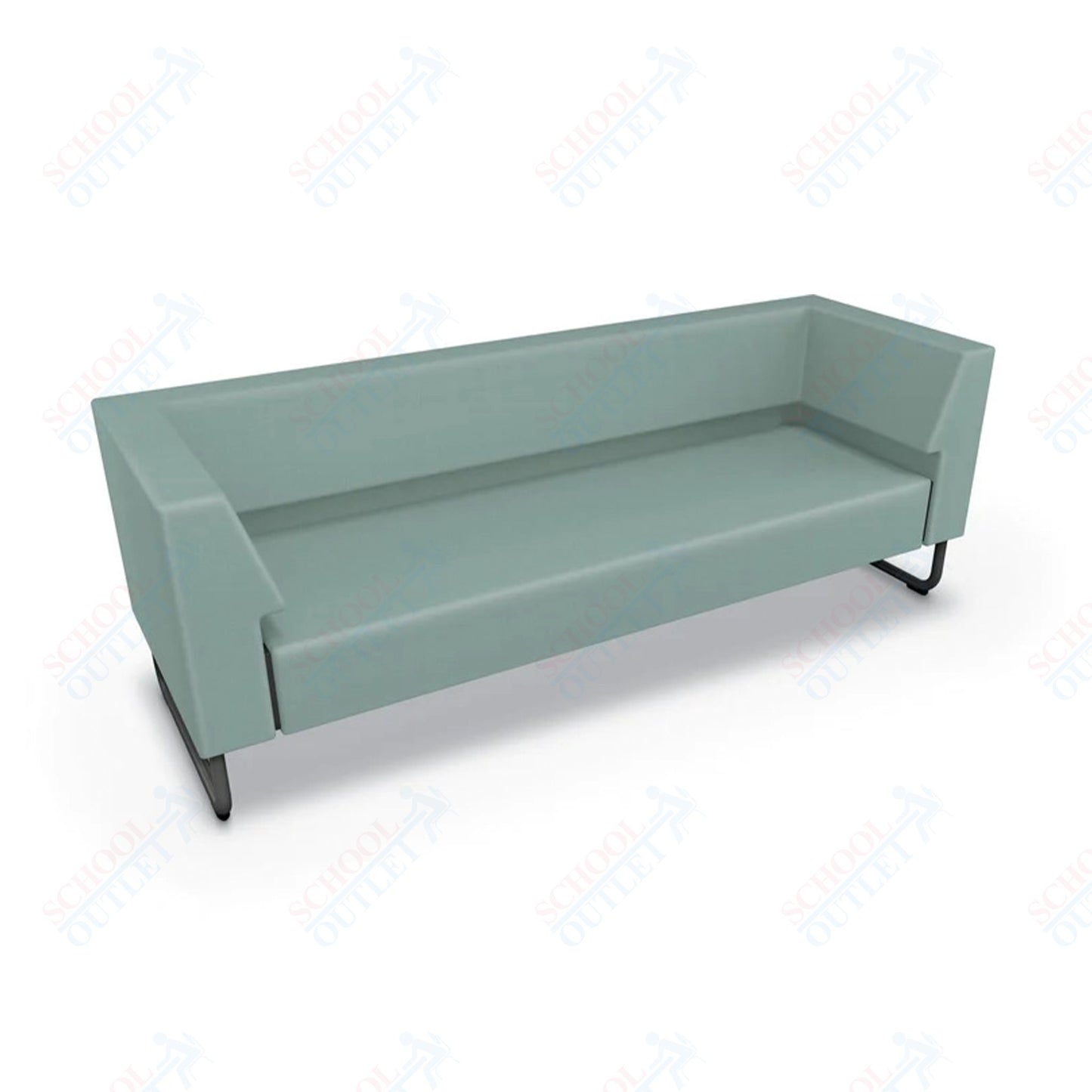 Mooreco Akt Soft Seating Lounge Sofa - Armless - Grade 02 Fabric and Powder Coated Sled Legs