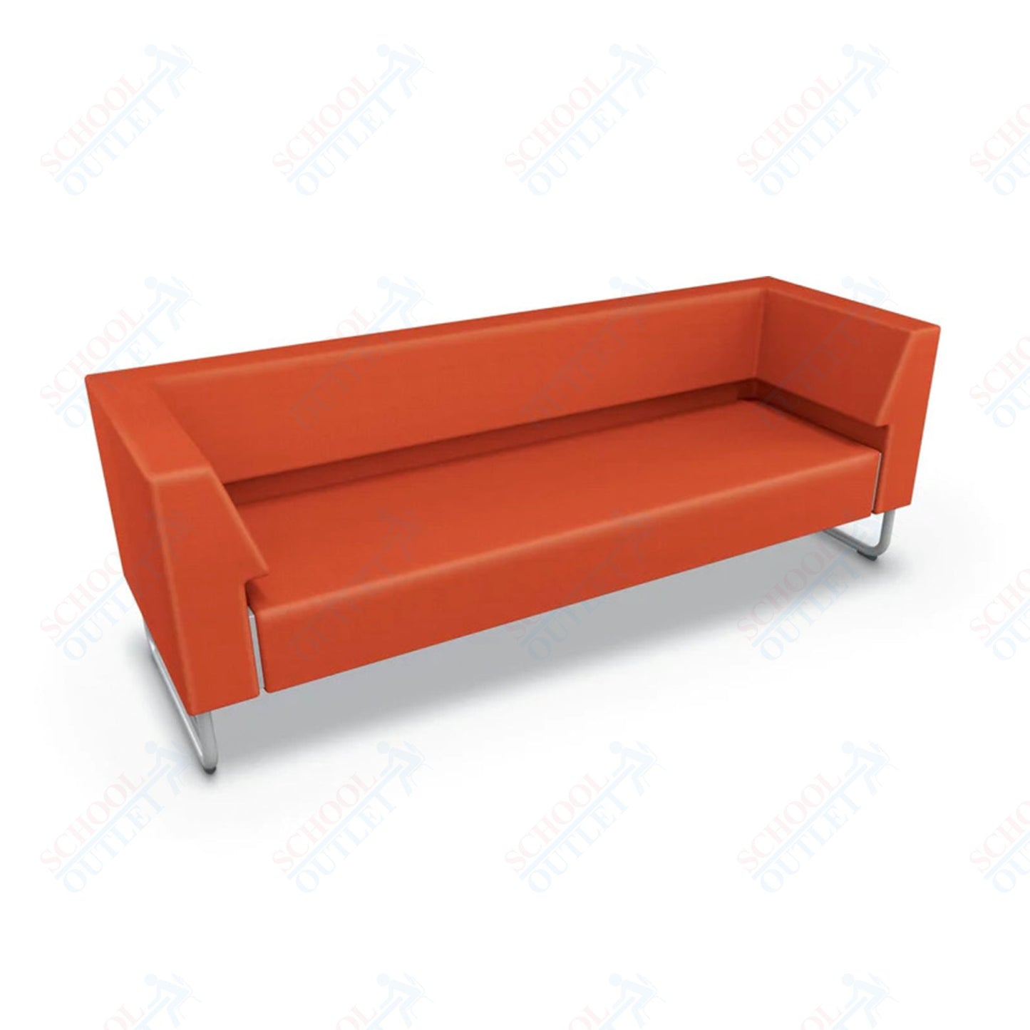 Mooreco Akt Soft Seating Lounge Sofa - Armless - Grade 02 Fabric and Powder Coated Sled Legs