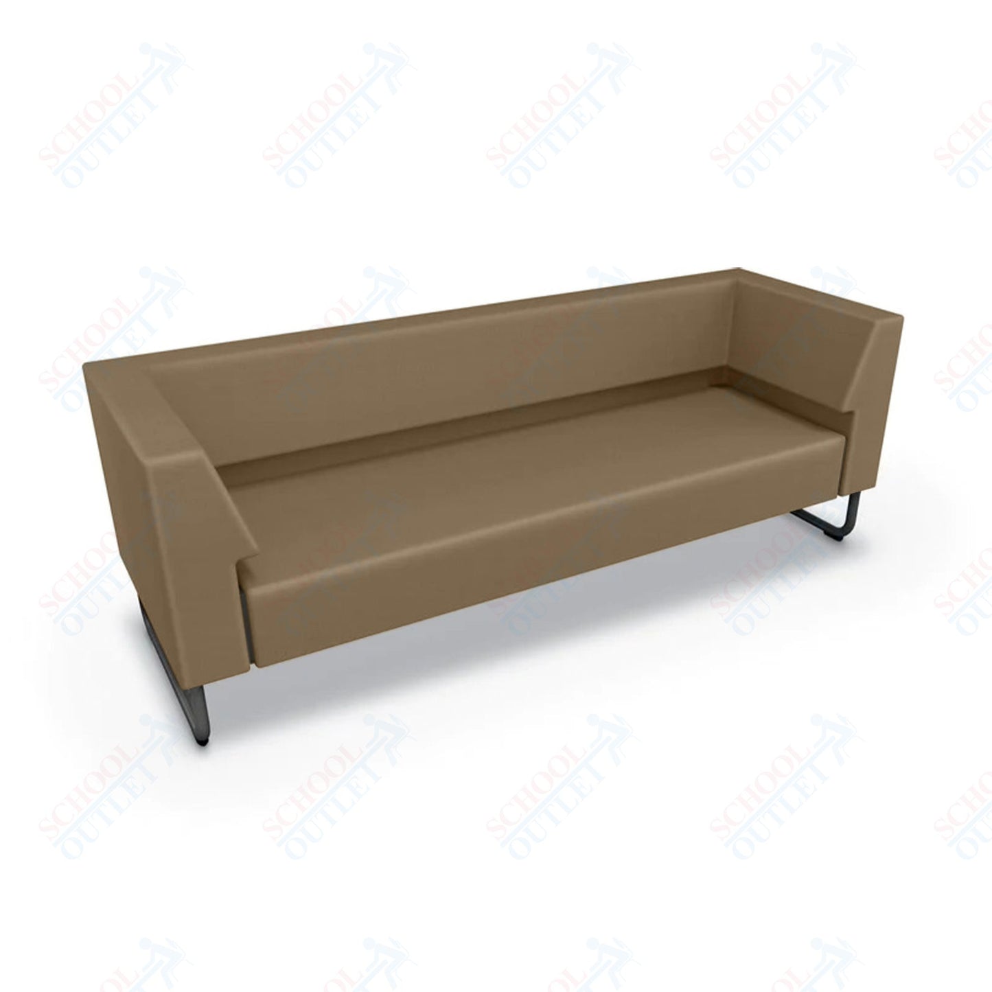 Mooreco Akt Soft Seating Lounge Sofa - Armless - Grade 02 Fabric and Powder Coated Sled Legs