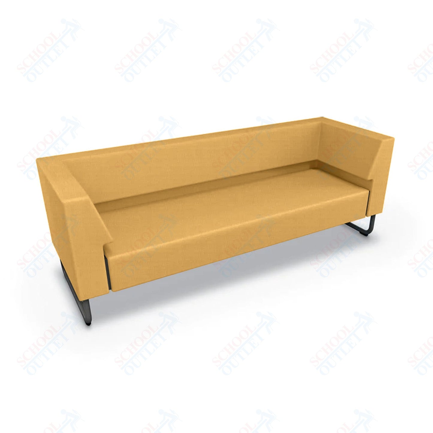 Mooreco Akt Soft Seating Lounge Sofa - Armless - Grade 02 Fabric and Powder Coated Sled Legs