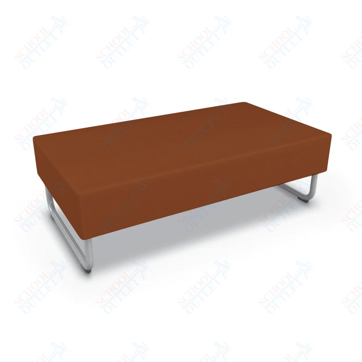 Mooreco Akt Soft Seating Lounge Loveseat Bench - Grade 02 Fabric and Powder Coated Sled Legs