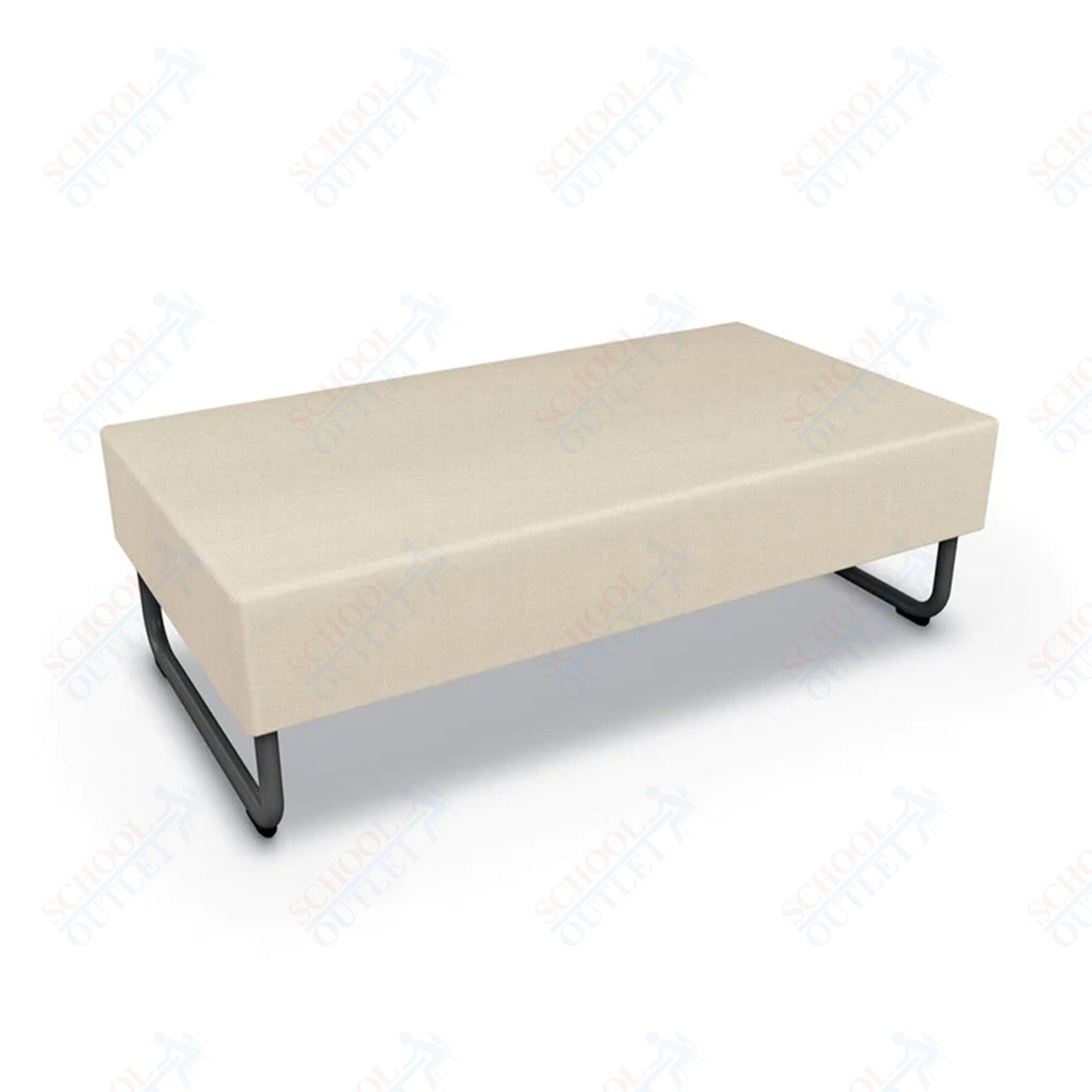 Mooreco Akt Soft Seating Lounge Loveseat Bench - Grade 02 Fabric and Powder Coated Sled Legs