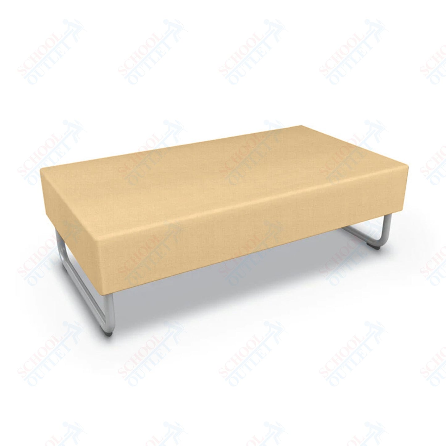 Mooreco Akt Soft Seating Lounge Loveseat Bench - Grade 02 Fabric and Powder Coated Sled Legs