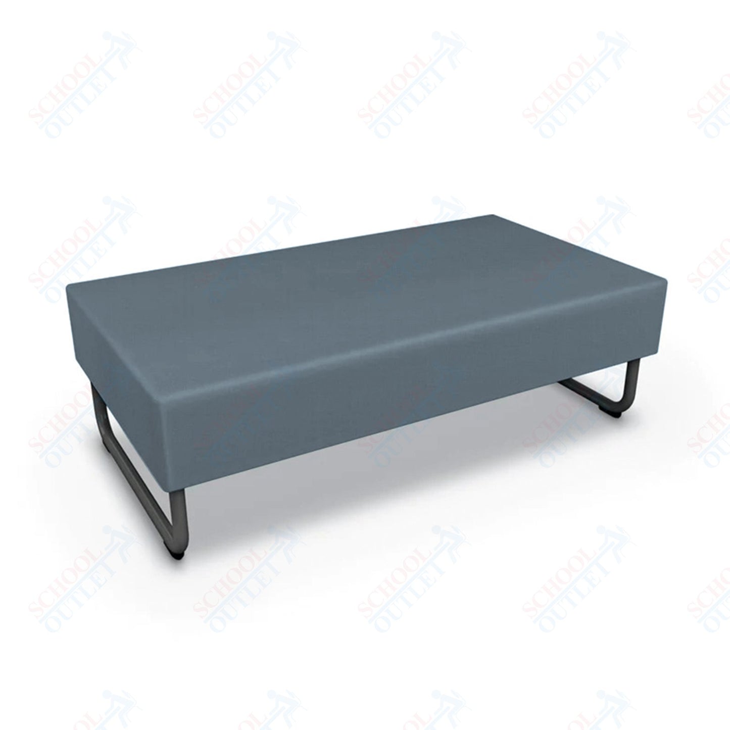 Mooreco Akt Soft Seating Lounge Loveseat Bench - Grade 02 Fabric and Powder Coated Sled Legs