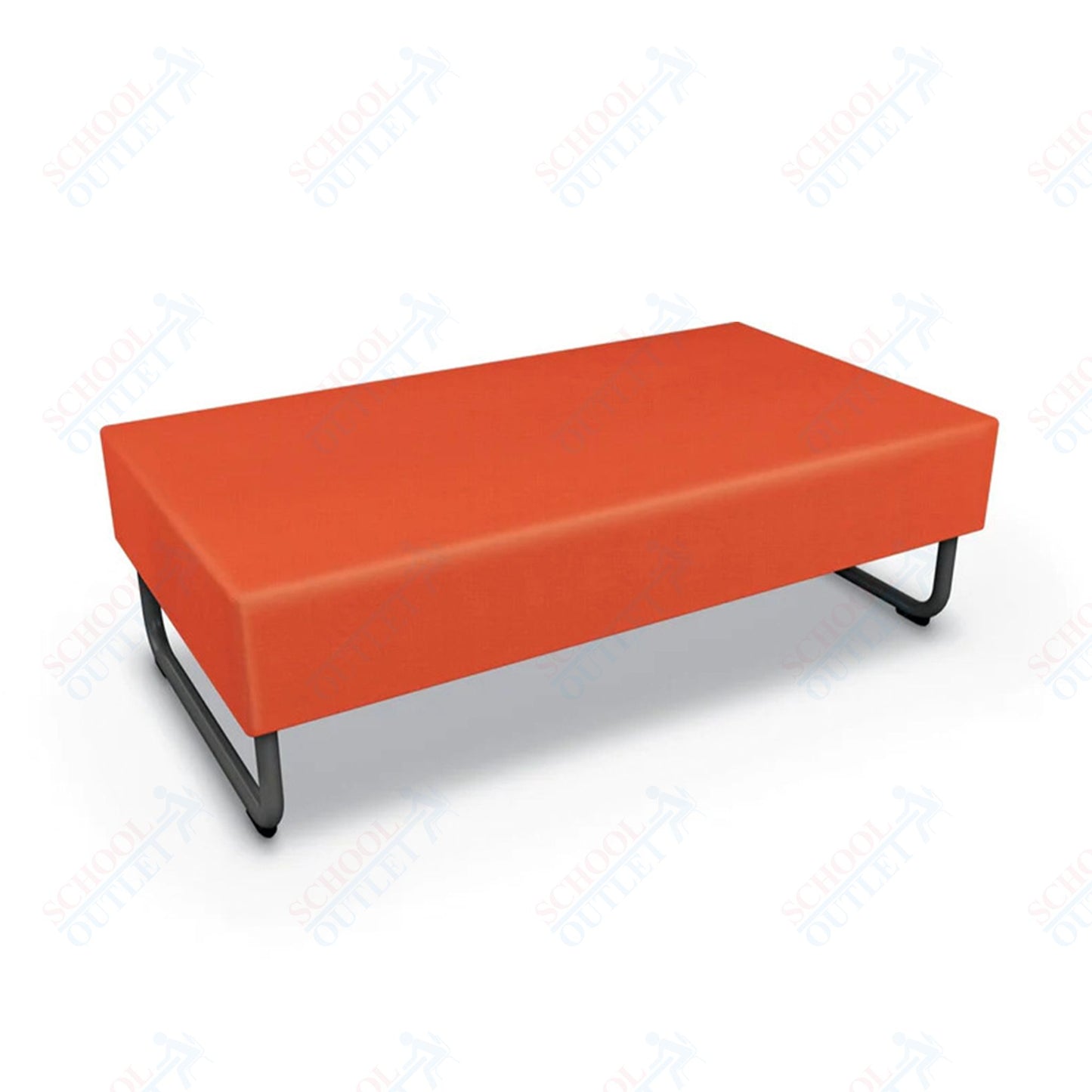 Mooreco Akt Soft Seating Lounge Loveseat Bench - Grade 02 Fabric and Powder Coated Sled Legs