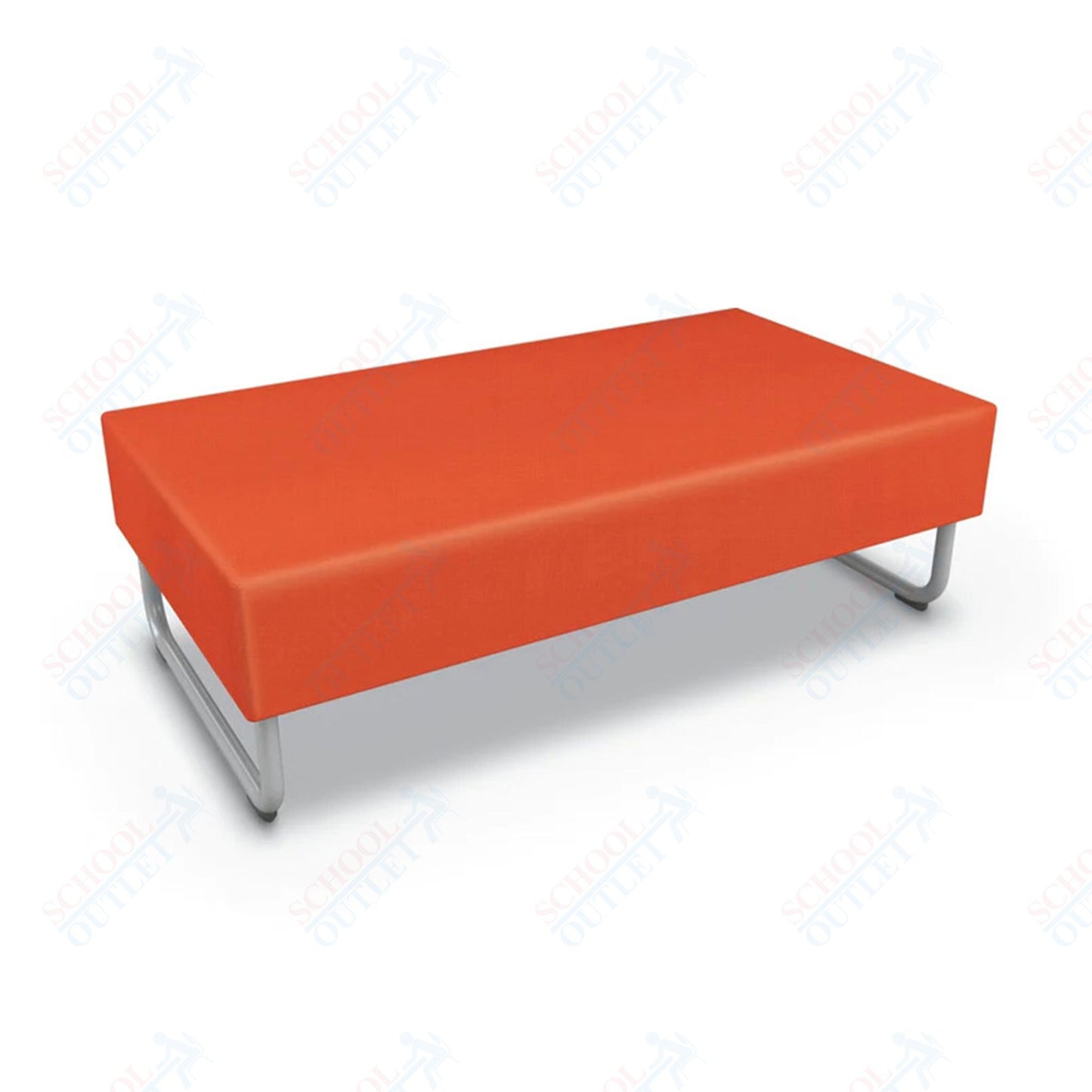 Mooreco Akt Soft Seating Lounge Loveseat Bench - Grade 02 Fabric and Powder Coated Sled Legs