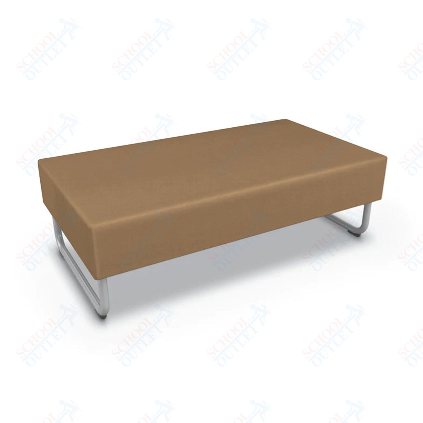 Mooreco Akt Soft Seating Lounge Loveseat Bench - Grade 02 Fabric and Powder Coated Sled Legs