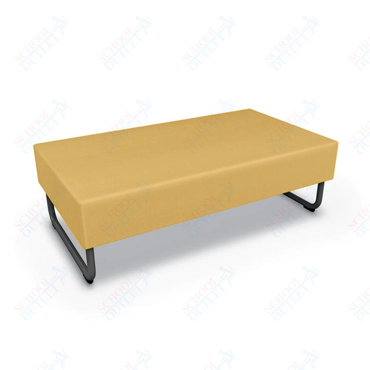 Mooreco Akt Soft Seating Lounge Loveseat Bench - Grade 02 Fabric and Powder Coated Sled Legs