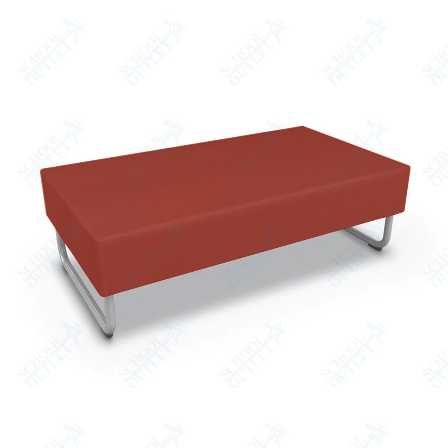 Mooreco Akt Soft Seating Lounge Loveseat Bench - Grade 02 Fabric and Powder Coated Sled Legs