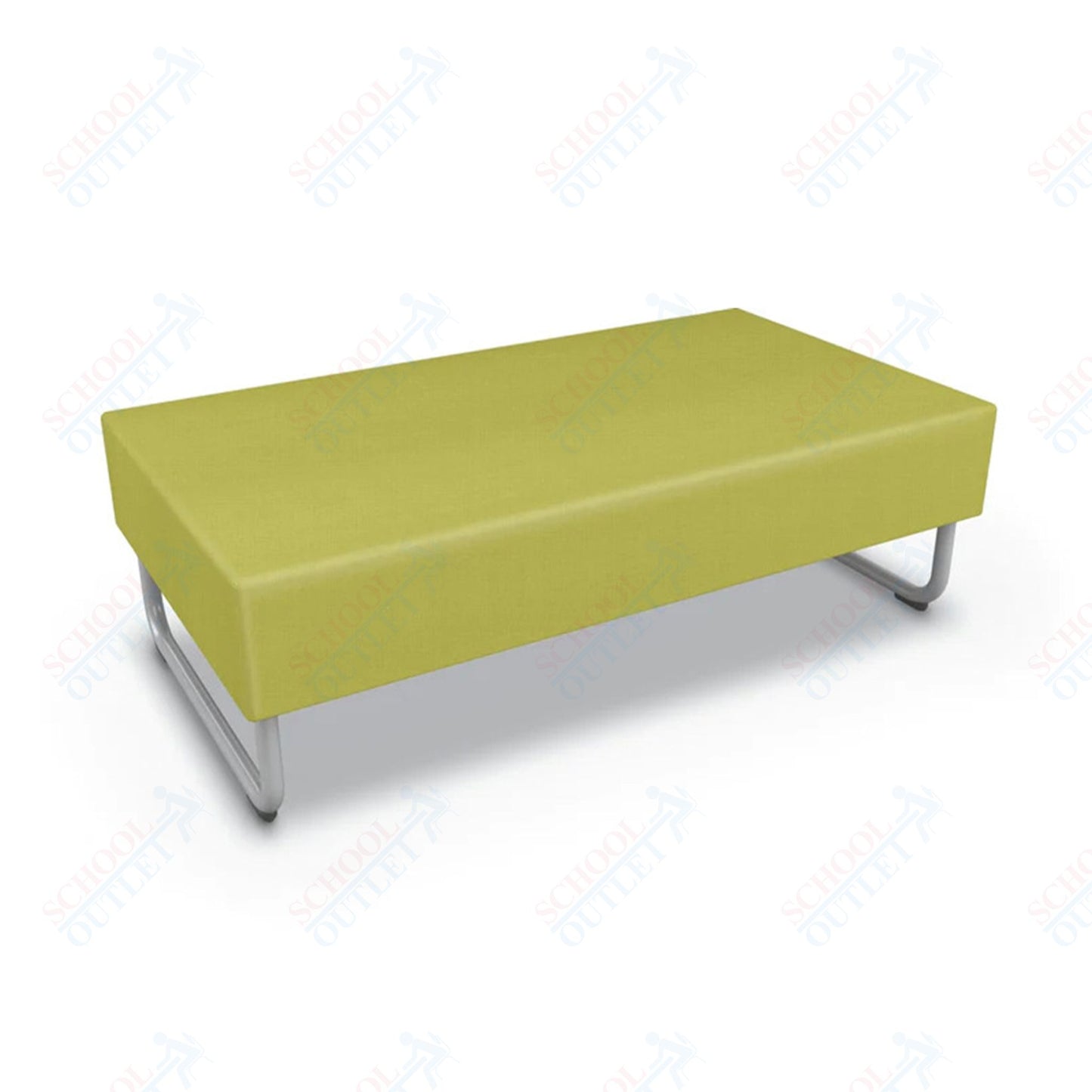 Mooreco Akt Soft Seating Lounge Loveseat Bench - Grade 02 Fabric and Powder Coated Sled Legs