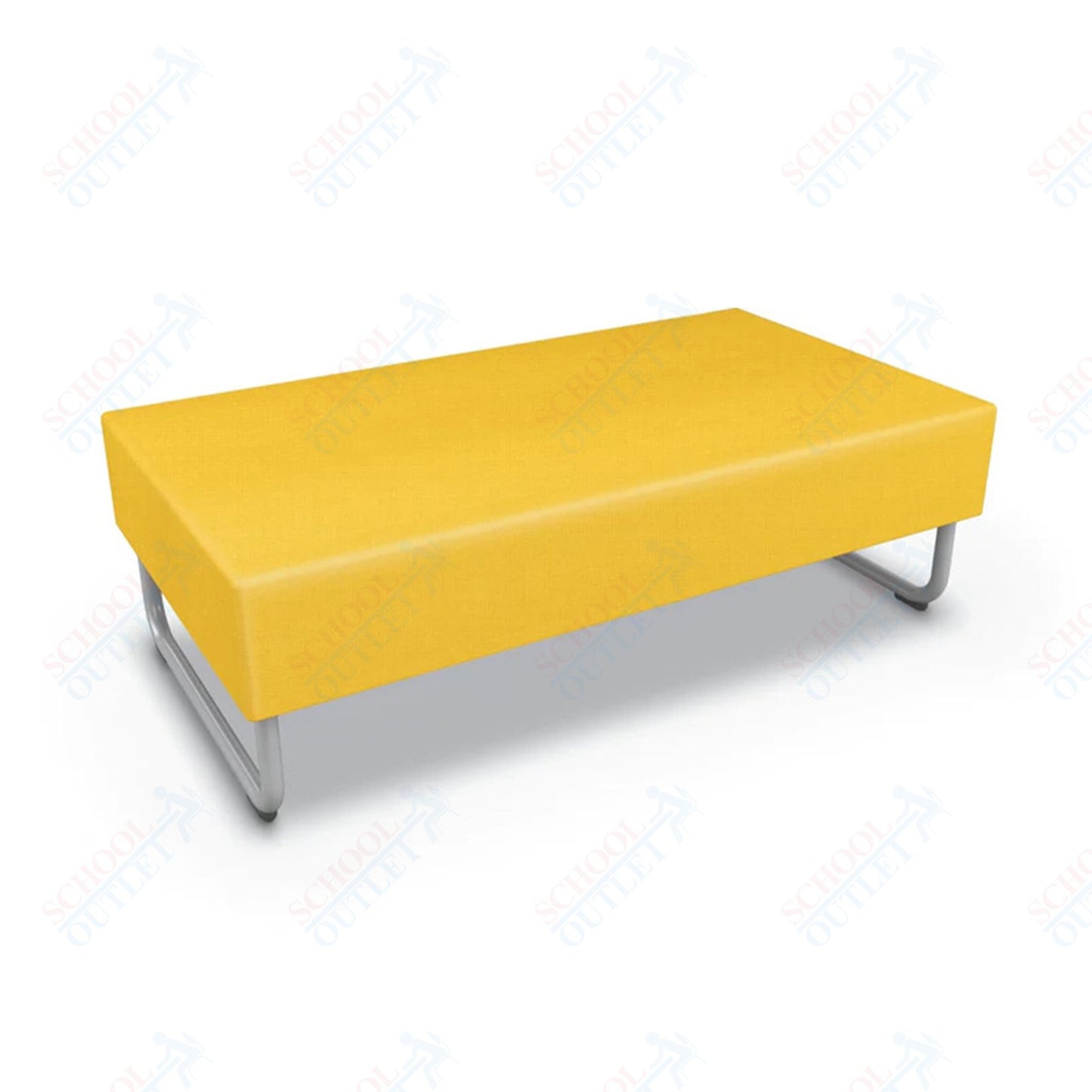 Mooreco Akt Soft Seating Lounge Loveseat Bench - Grade 02 Fabric and Powder Coated Sled Legs