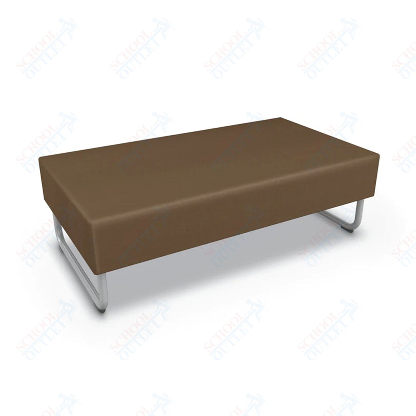 Mooreco Akt Soft Seating Lounge Loveseat Bench - Grade 02 Fabric and Powder Coated Sled Legs