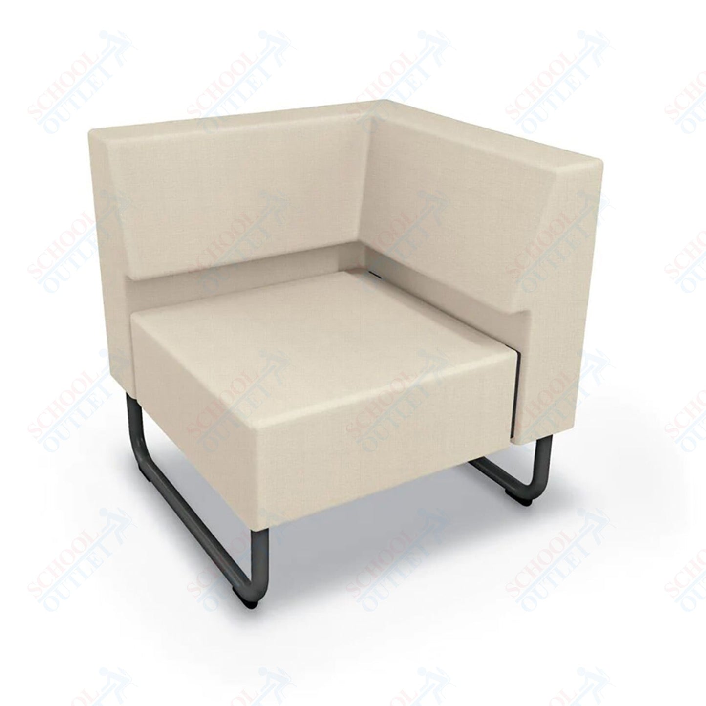 Mooreco Akt Soft Seating Lounge Corner Chair - Grade 02 Fabric and Powder Coated Sled Legs