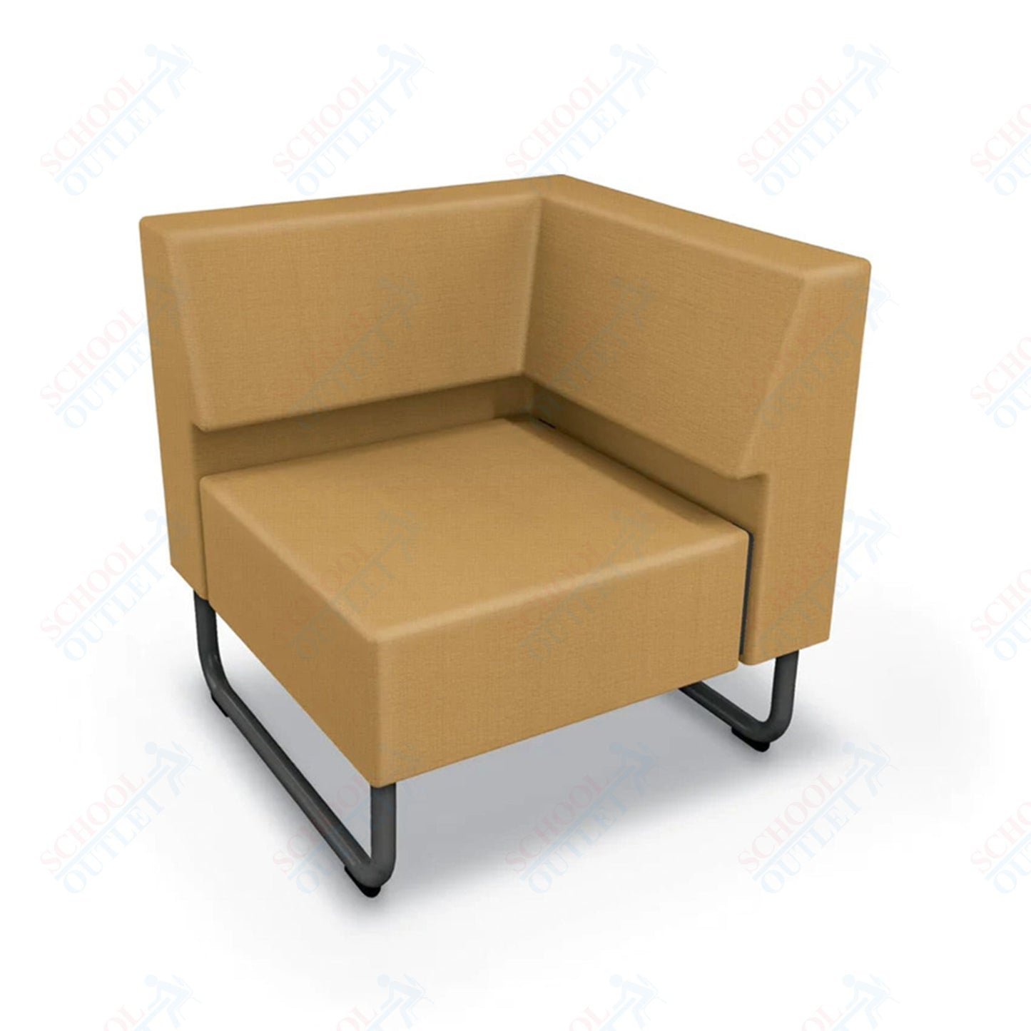 Mooreco Akt Soft Seating Lounge Corner Chair - Grade 02 Fabric and Powder Coated Sled Legs