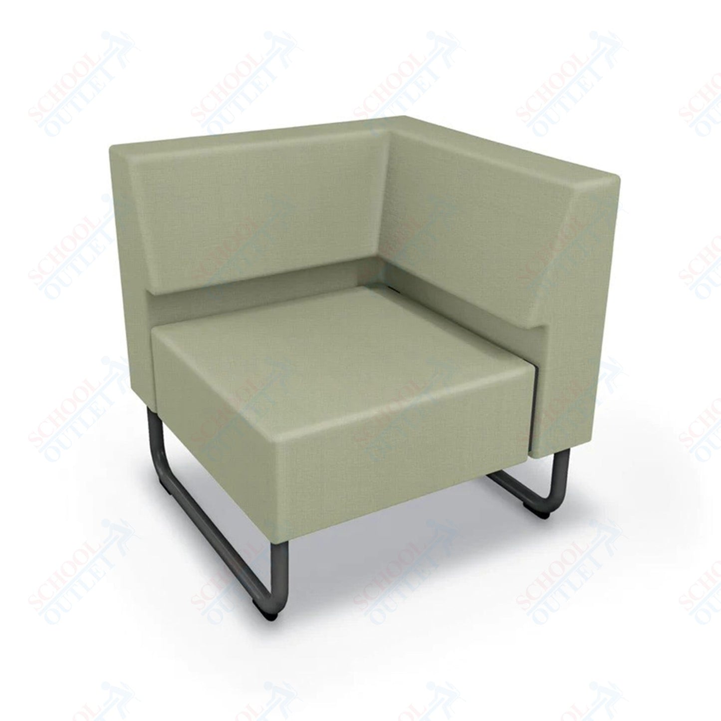 Mooreco Akt Soft Seating Lounge Corner Chair - Grade 02 Fabric and Powder Coated Sled Legs