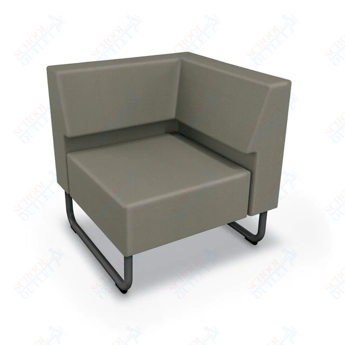 Mooreco Akt Soft Seating Lounge Corner Chair - Grade 02 Fabric and Powder Coated Sled Legs