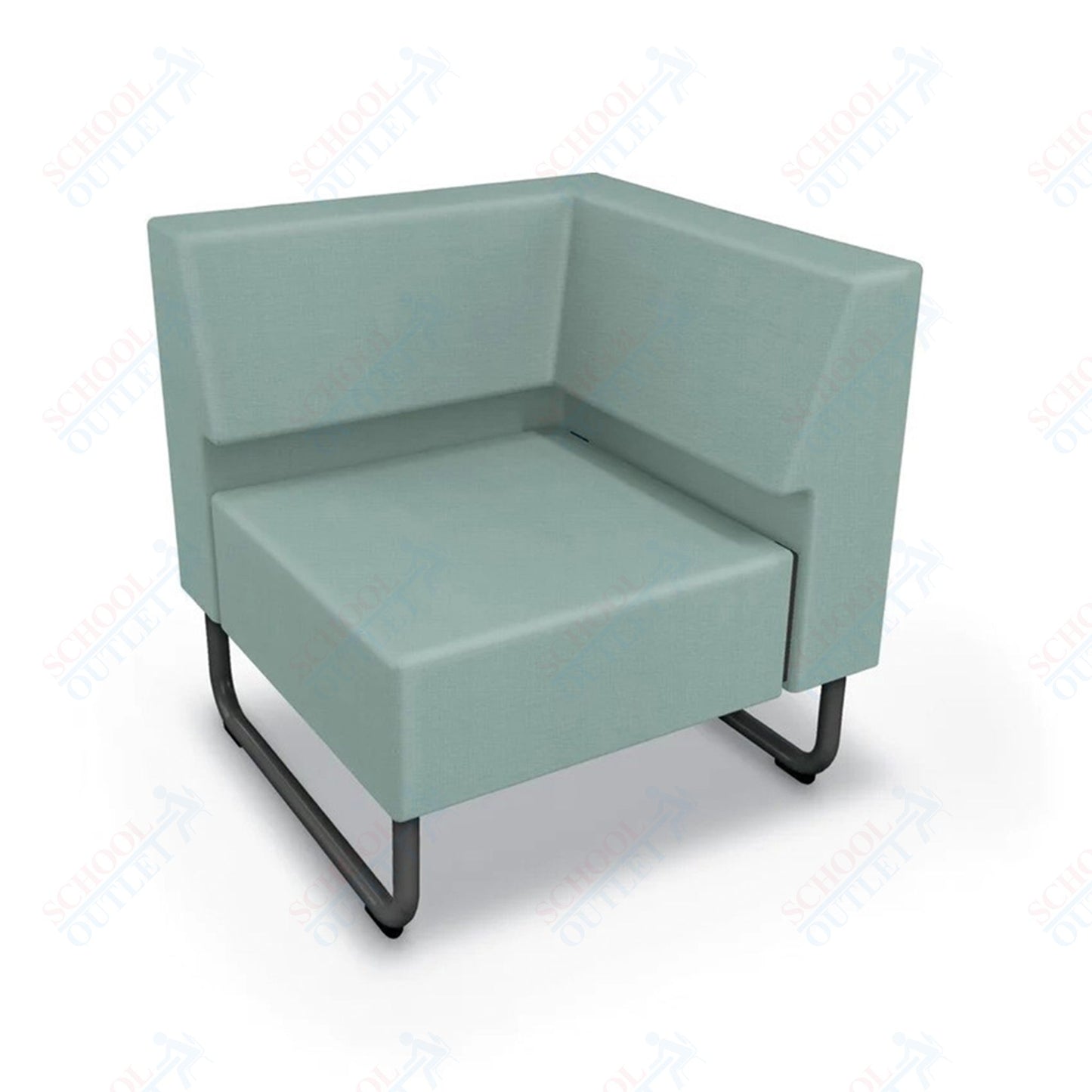 Mooreco Akt Soft Seating Lounge Corner Chair - Grade 02 Fabric and Powder Coated Sled Legs