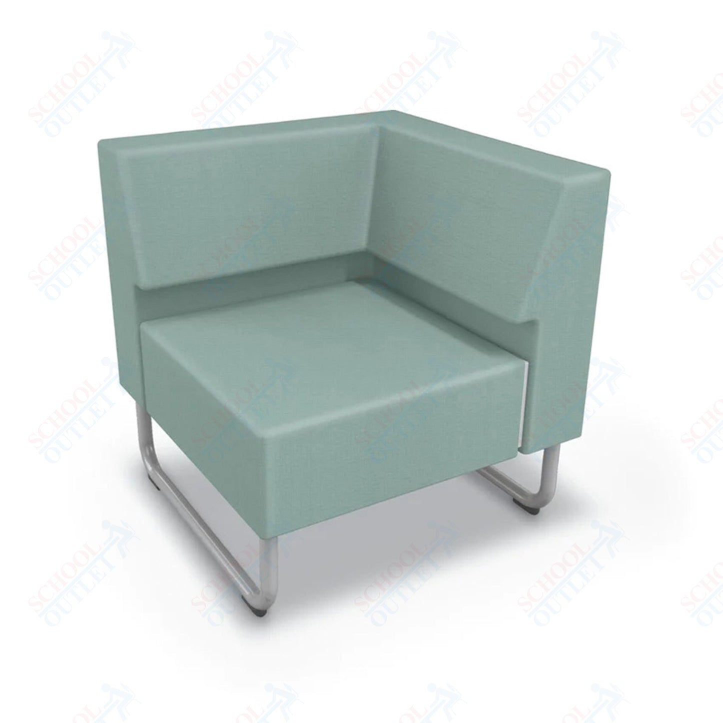 Mooreco Akt Soft Seating Lounge Corner Chair - Grade 02 Fabric and Powder Coated Sled Legs