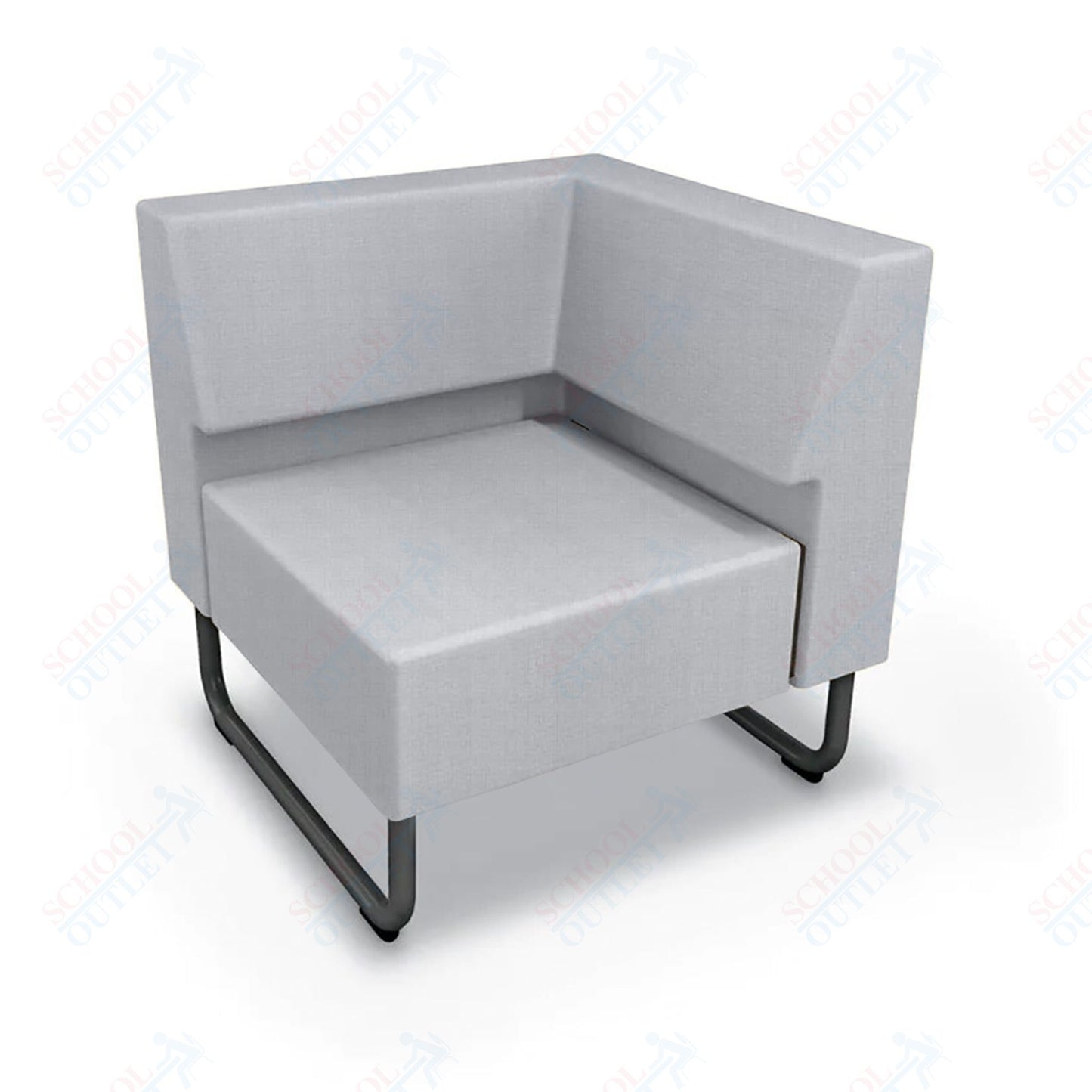 Mooreco Akt Soft Seating Lounge Corner Chair - Grade 02 Fabric and Powder Coated Sled Legs
