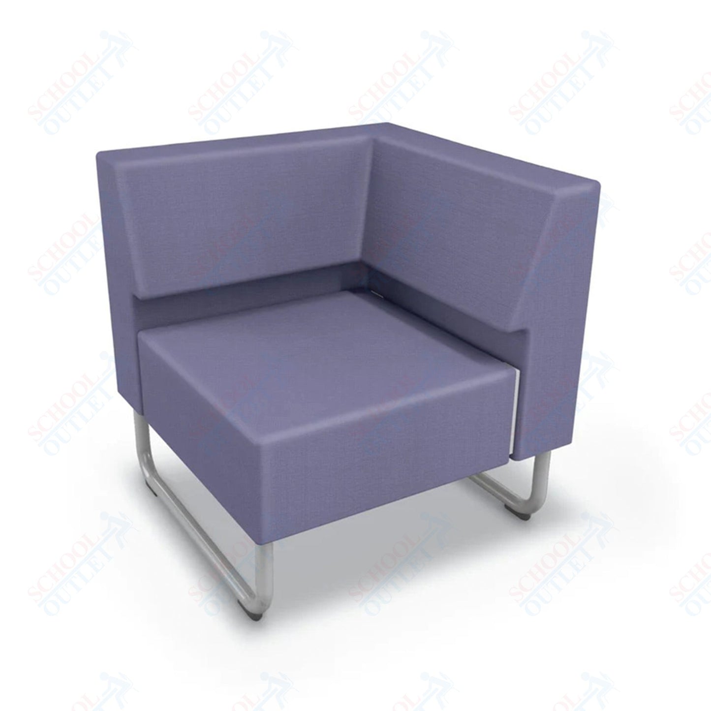 Mooreco Akt Soft Seating Lounge Corner Chair - Grade 02 Fabric and Powder Coated Sled Legs