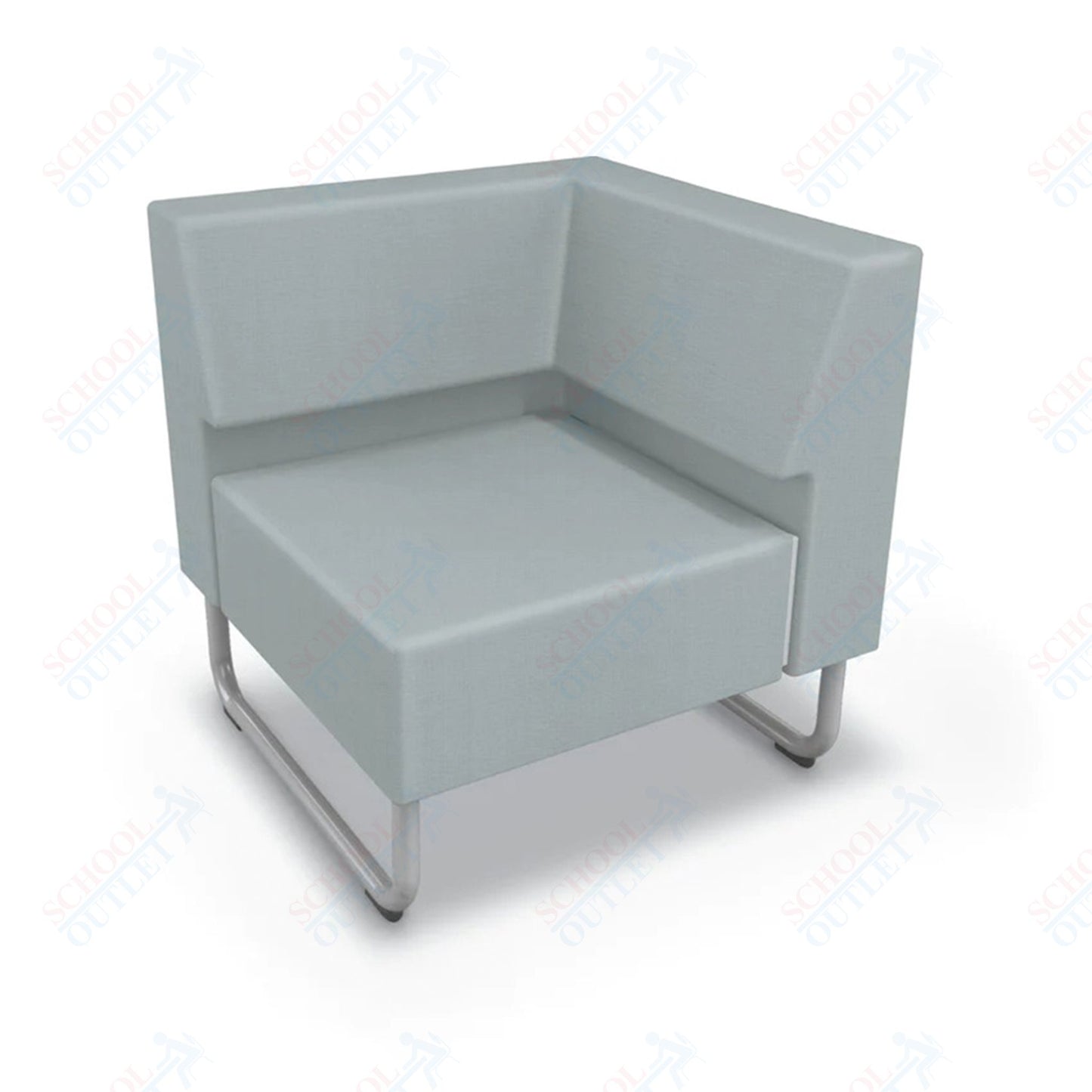 Mooreco Akt Soft Seating Lounge Corner Chair - Grade 02 Fabric and Powder Coated Sled Legs