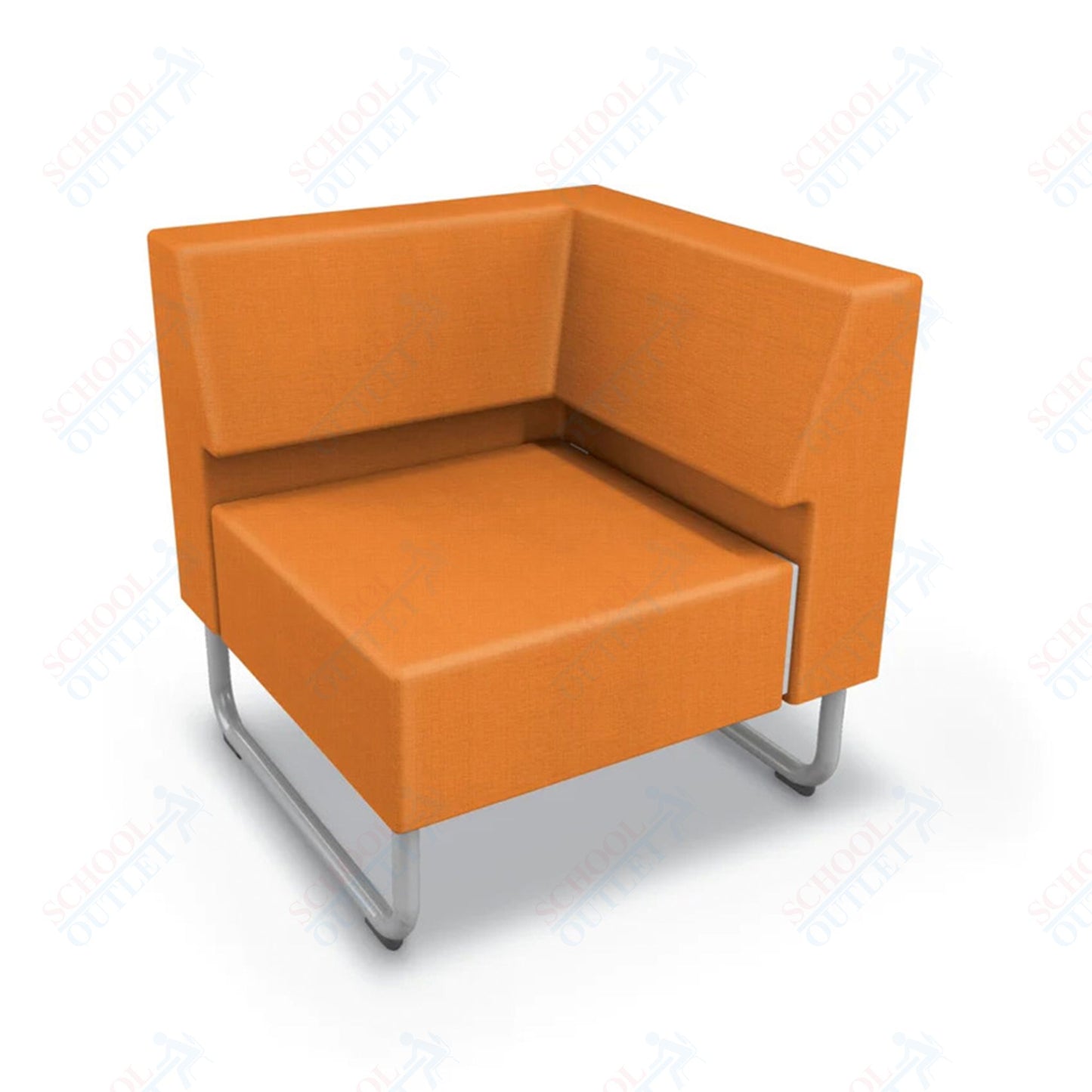 Mooreco Akt Soft Seating Lounge Corner Chair - Grade 02 Fabric and Powder Coated Sled Legs