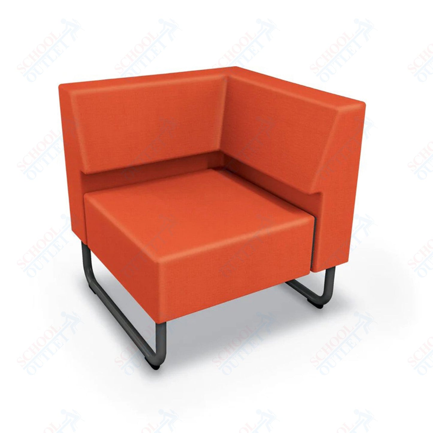 Mooreco Akt Soft Seating Lounge Corner Chair - Grade 02 Fabric and Powder Coated Sled Legs