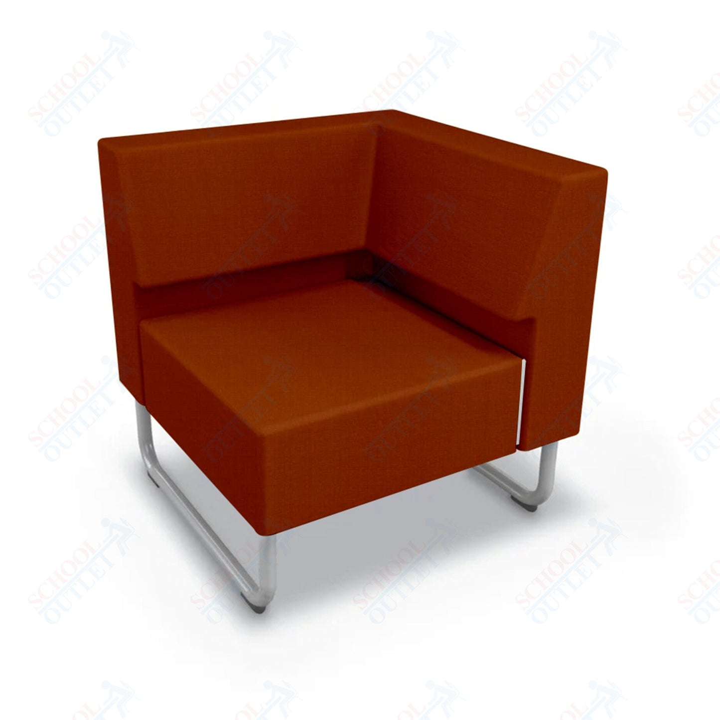 Mooreco Akt Soft Seating Lounge Corner Chair - Grade 02 Fabric and Powder Coated Sled Legs