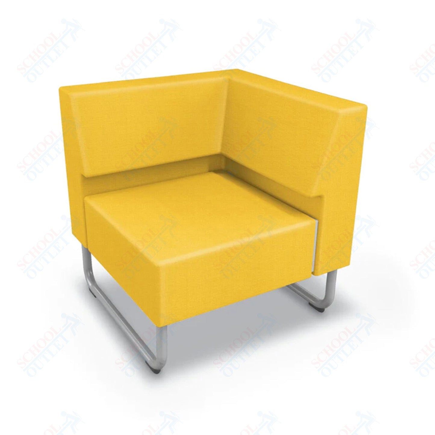 Mooreco Akt Soft Seating Lounge Corner Chair - Grade 02 Fabric and Powder Coated Sled Legs