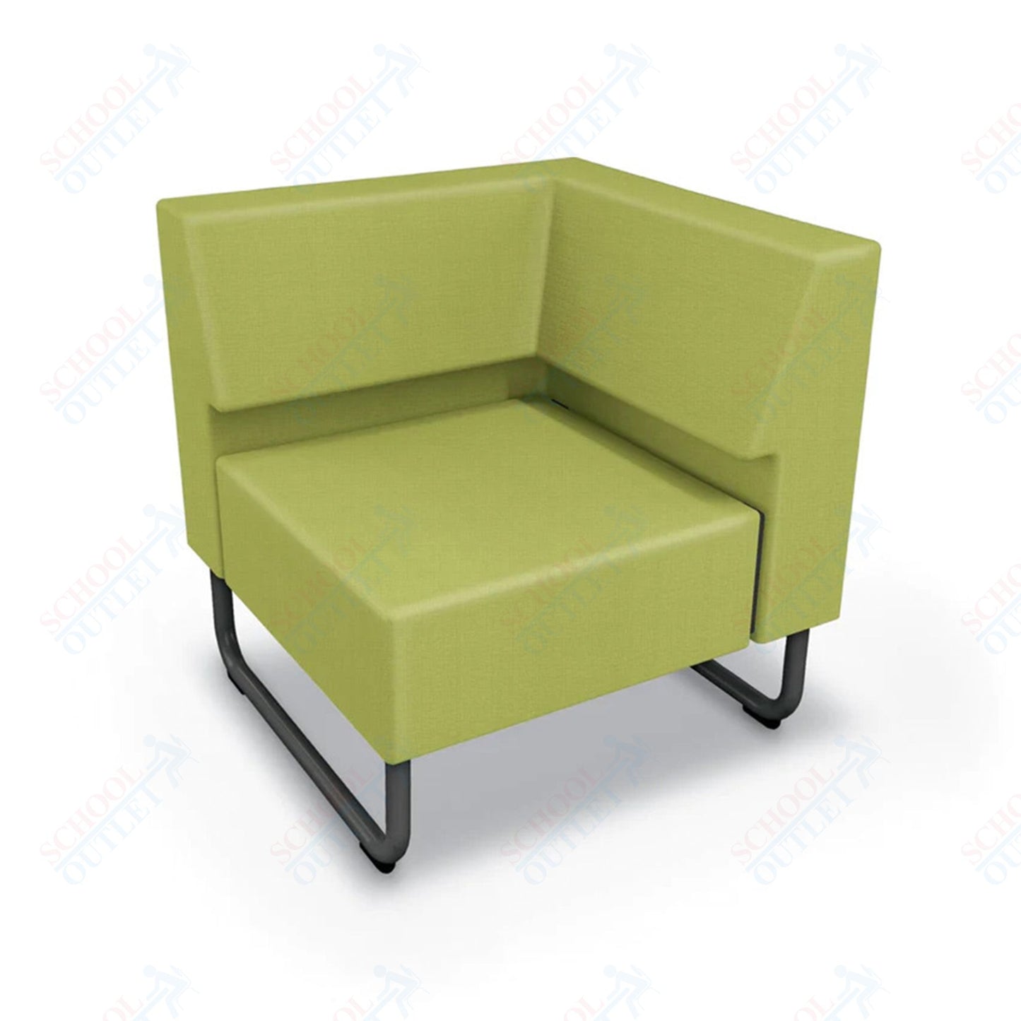 Mooreco Akt Soft Seating Lounge Corner Chair - Grade 02 Fabric and Powder Coated Sled Legs