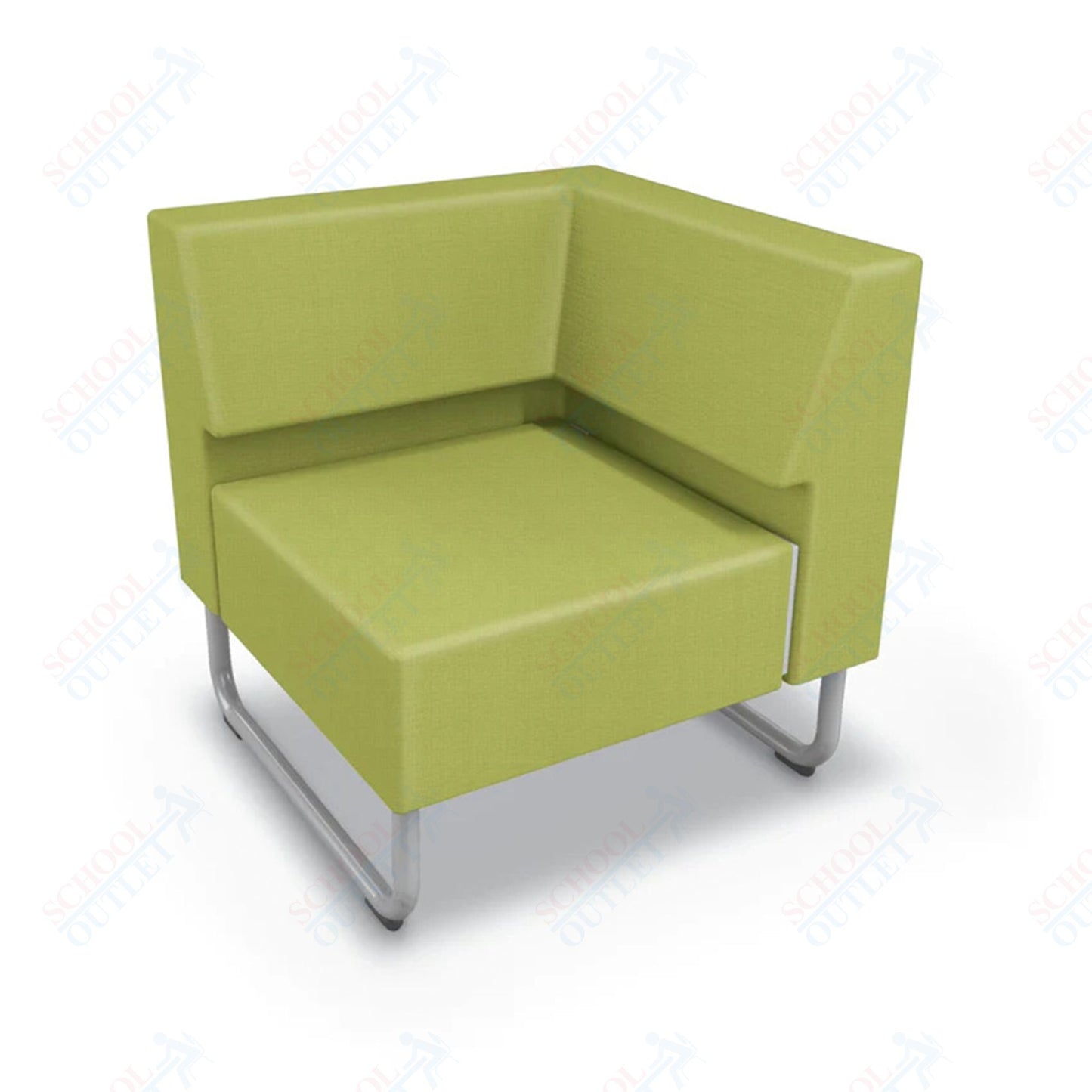 Mooreco Akt Soft Seating Lounge Corner Chair - Grade 02 Fabric and Powder Coated Sled Legs