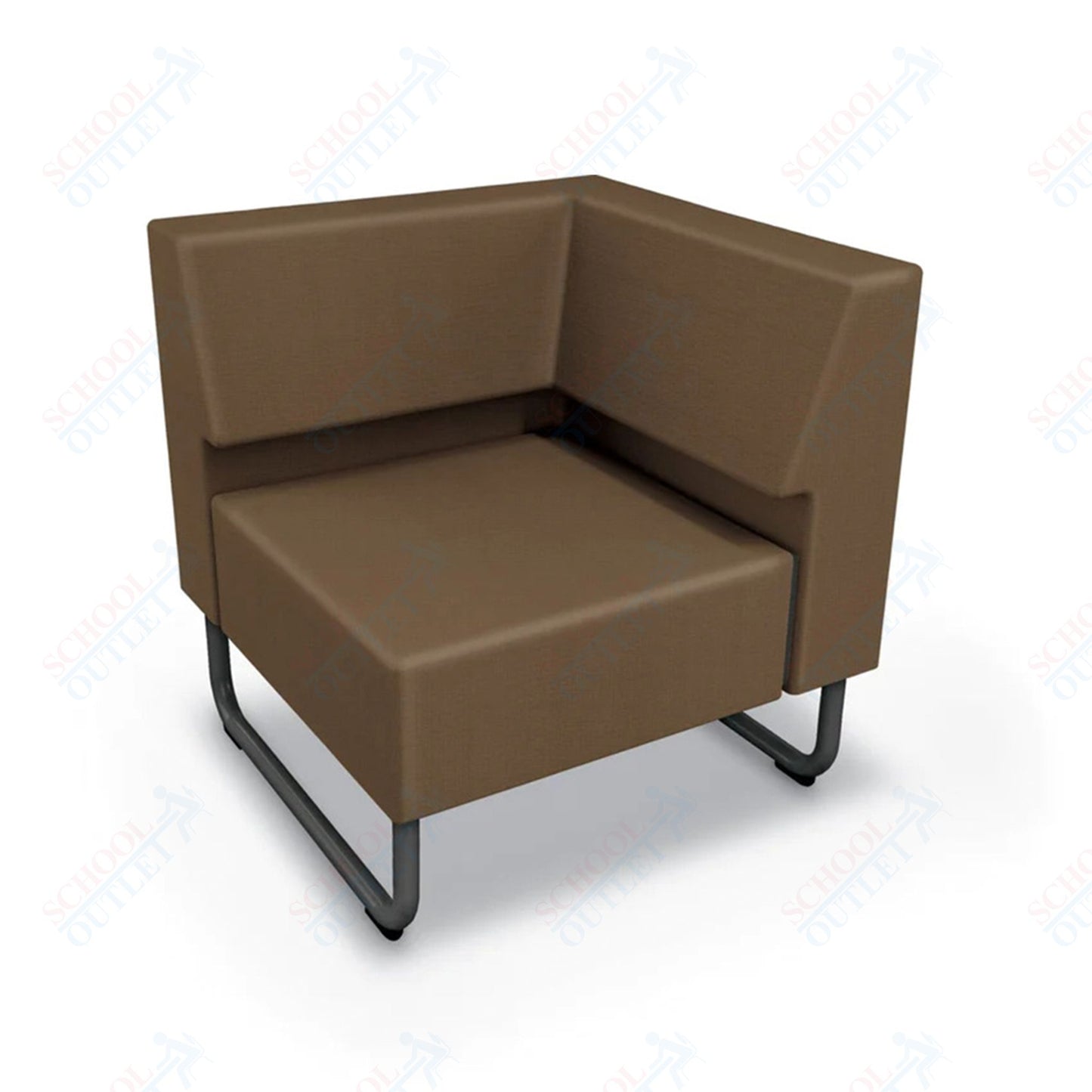 Mooreco Akt Soft Seating Lounge Corner Chair - Grade 02 Fabric and Powder Coated Sled Legs