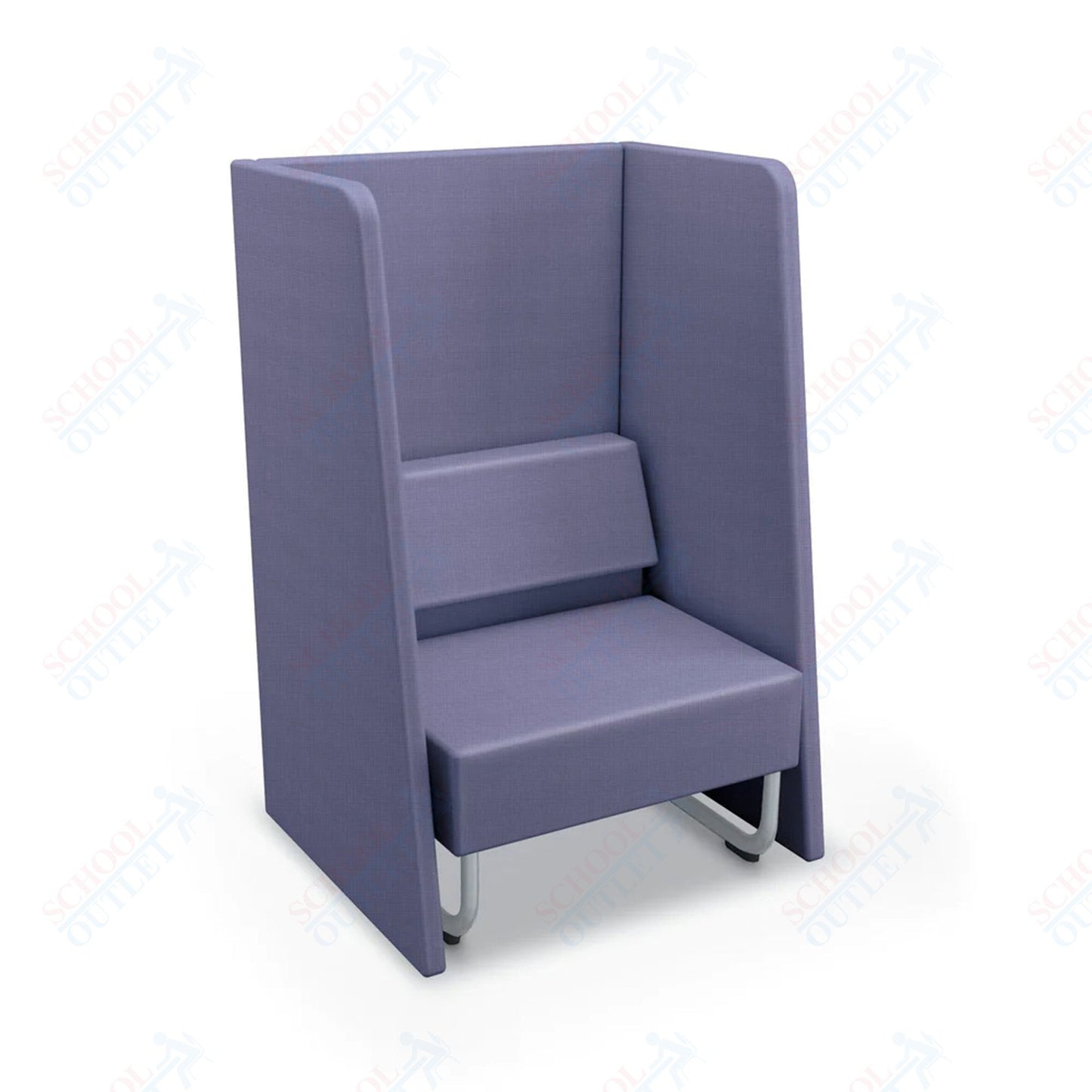 Mooreco Akt Soft Seating Lounge High Back Chair - Grade 02 Fabric and Powder Coated Sled Legs