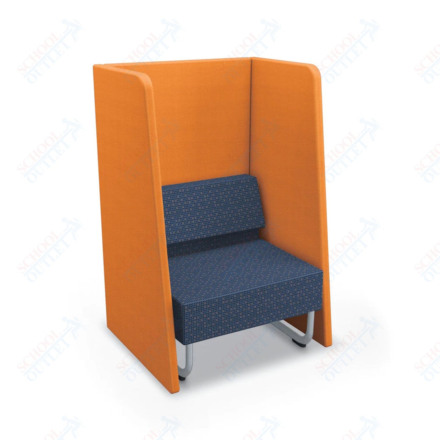 Mooreco Akt Soft Seating Lounge High Back Chair - Grade 02 Fabric and Powder Coated Sled Legs