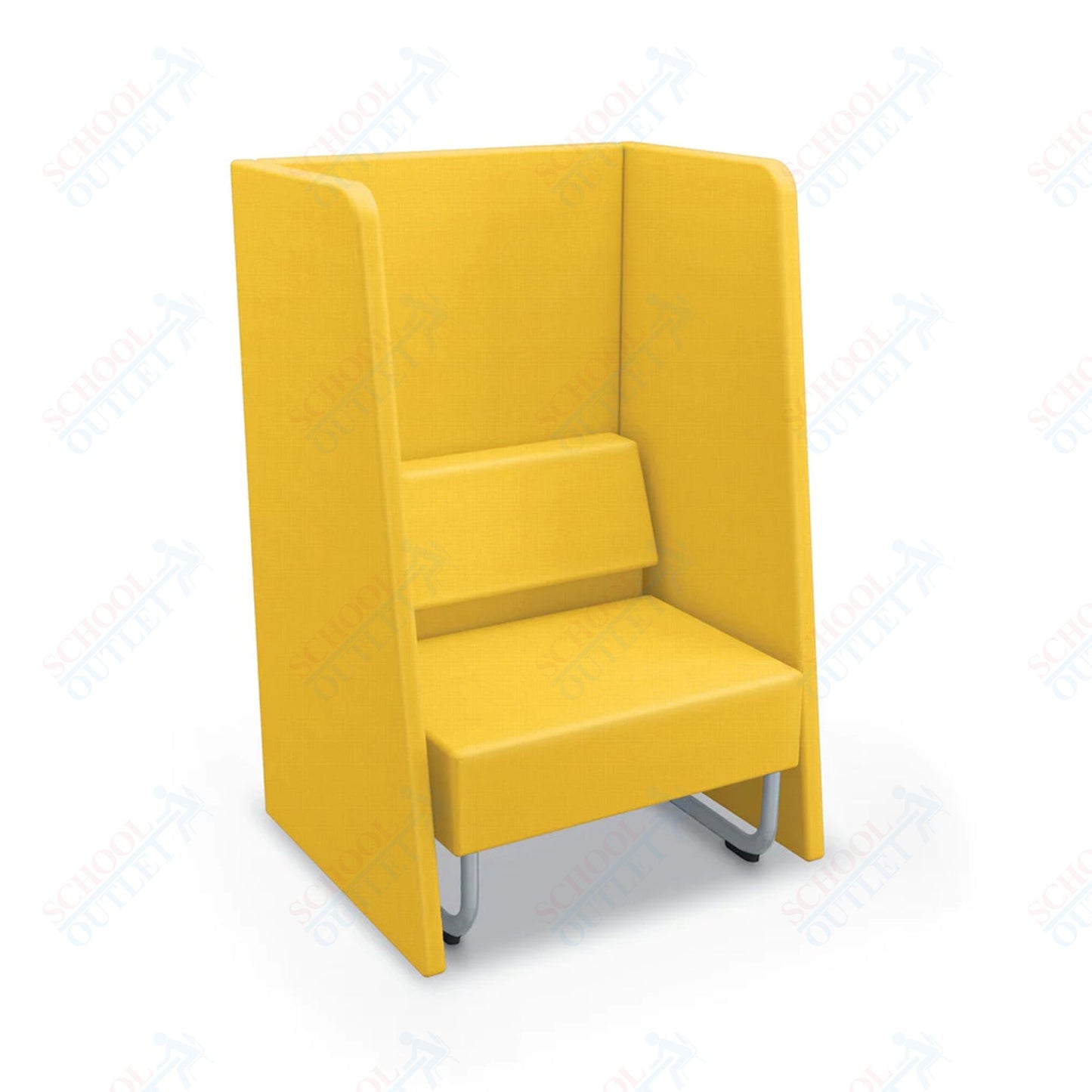 Mooreco Akt Soft Seating Lounge High Back Chair - Grade 02 Fabric and Powder Coated Sled Legs