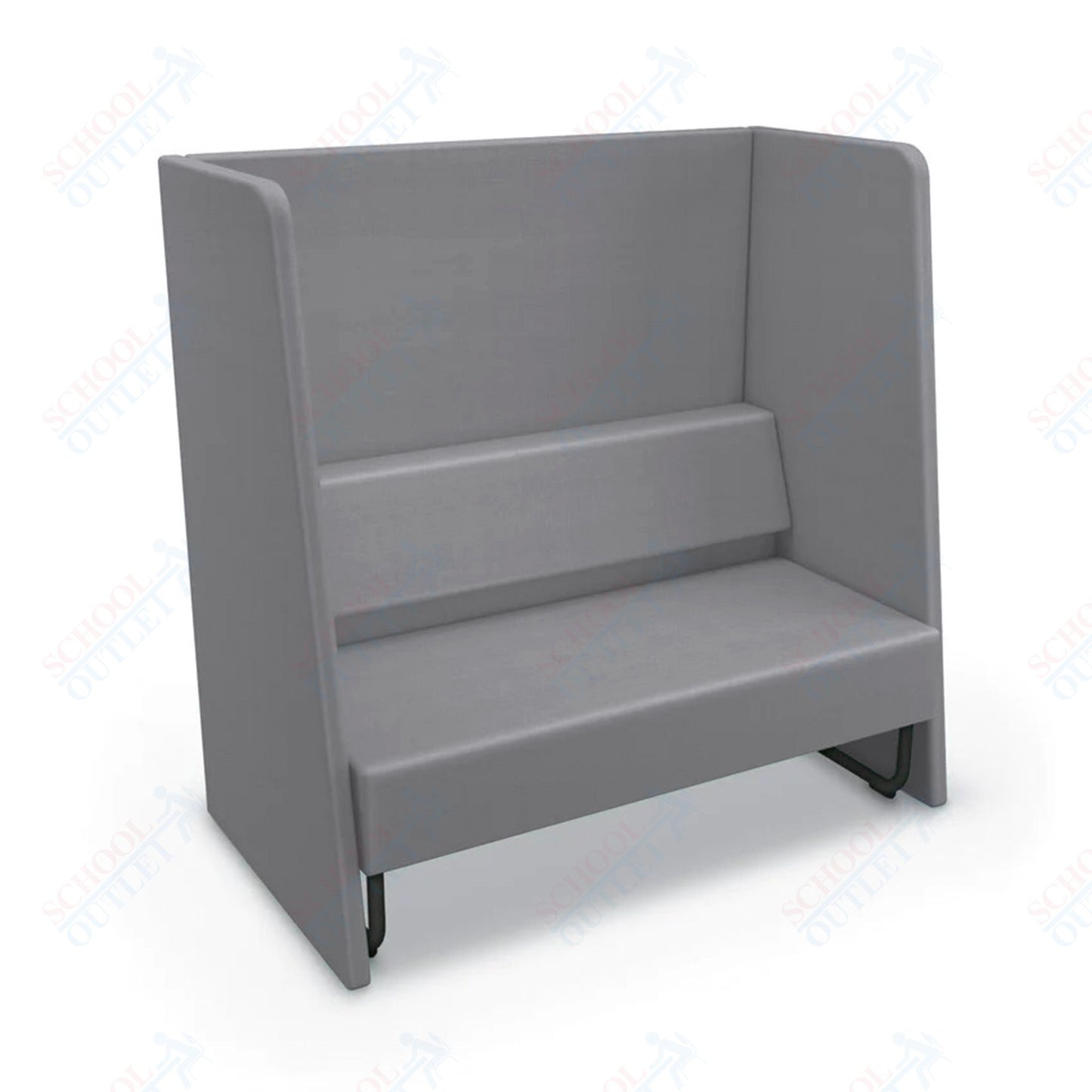 Mooreco Akt Soft Seating Lounge High Back Loveseat - Grade 02 Fabric and Powder Coated Sled Legs