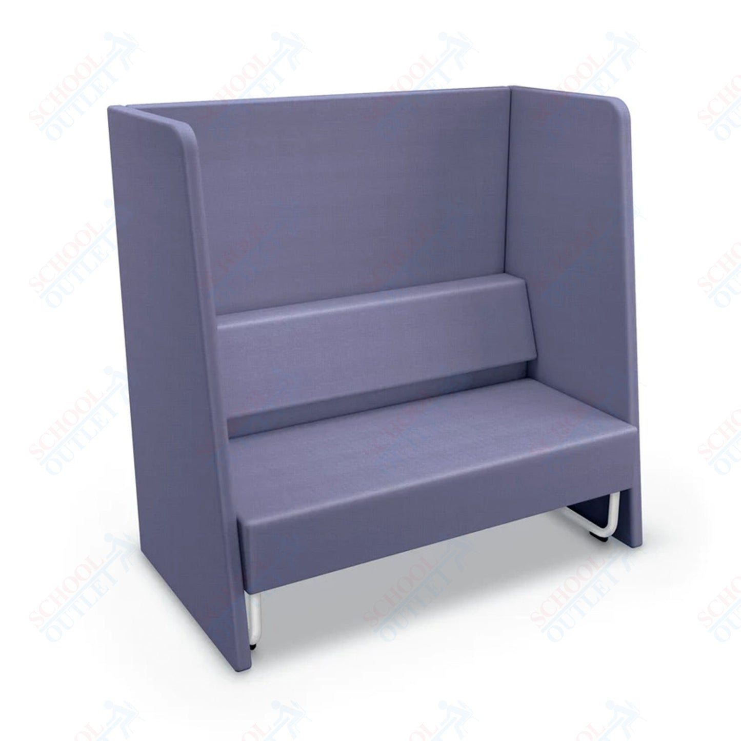 Mooreco Akt Soft Seating Lounge High Back Loveseat - Grade 02 Fabric and Powder Coated Sled Legs