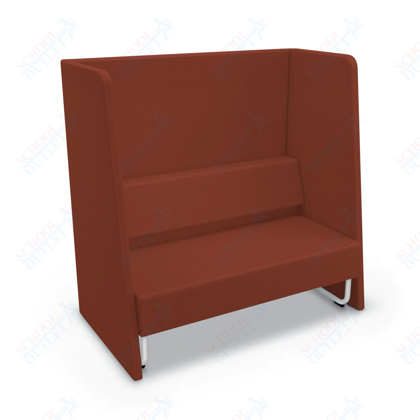 Mooreco Akt Soft Seating Lounge High Back Loveseat - Grade 02 Fabric and Powder Coated Sled Legs