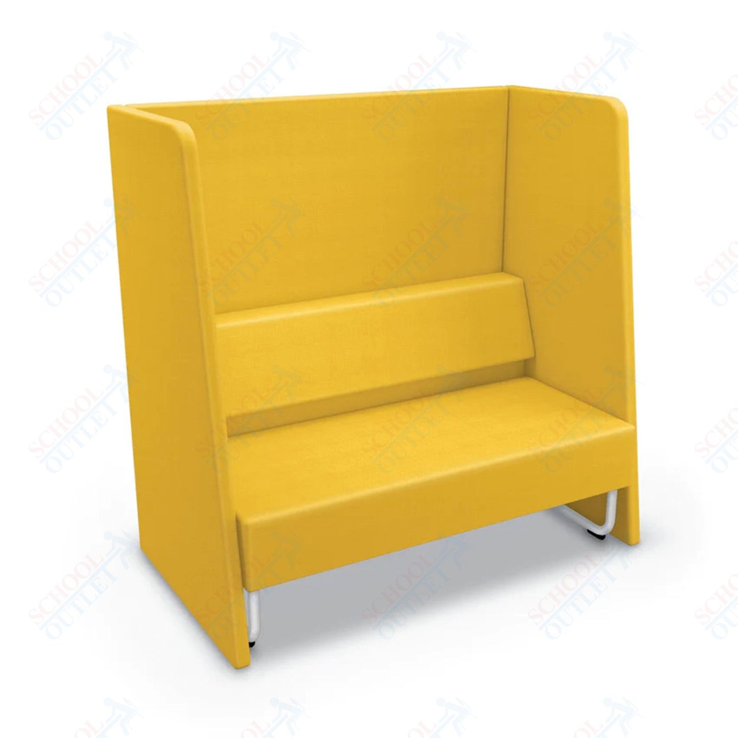 Mooreco Akt Soft Seating Lounge High Back Loveseat - Grade 02 Fabric and Powder Coated Sled Legs