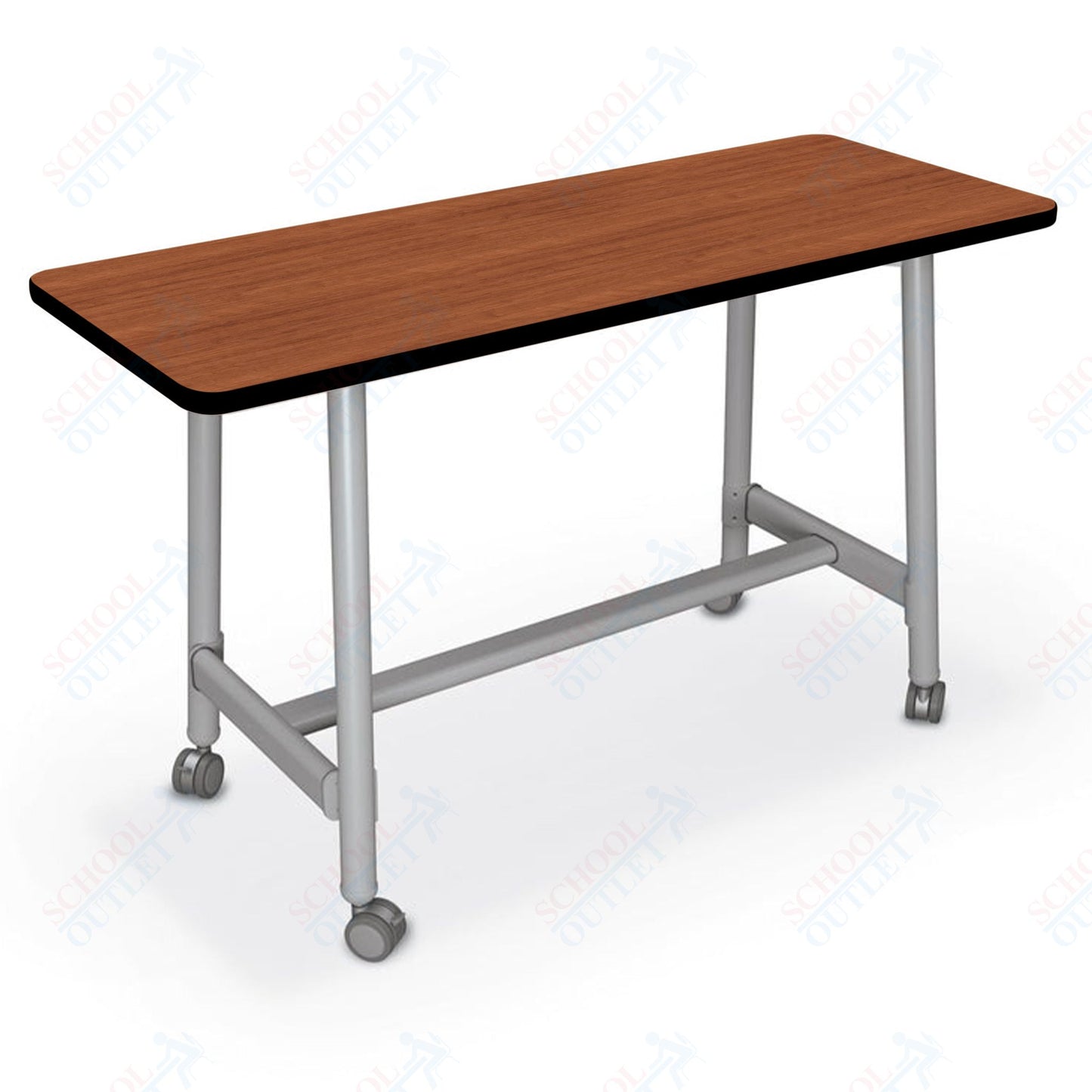 Mooreco Akt Table – 24"D x 60"W Rectangle, Laminate or Butcher Block Top , Fixed Height Available in 29"H, 36"H, or 42"H