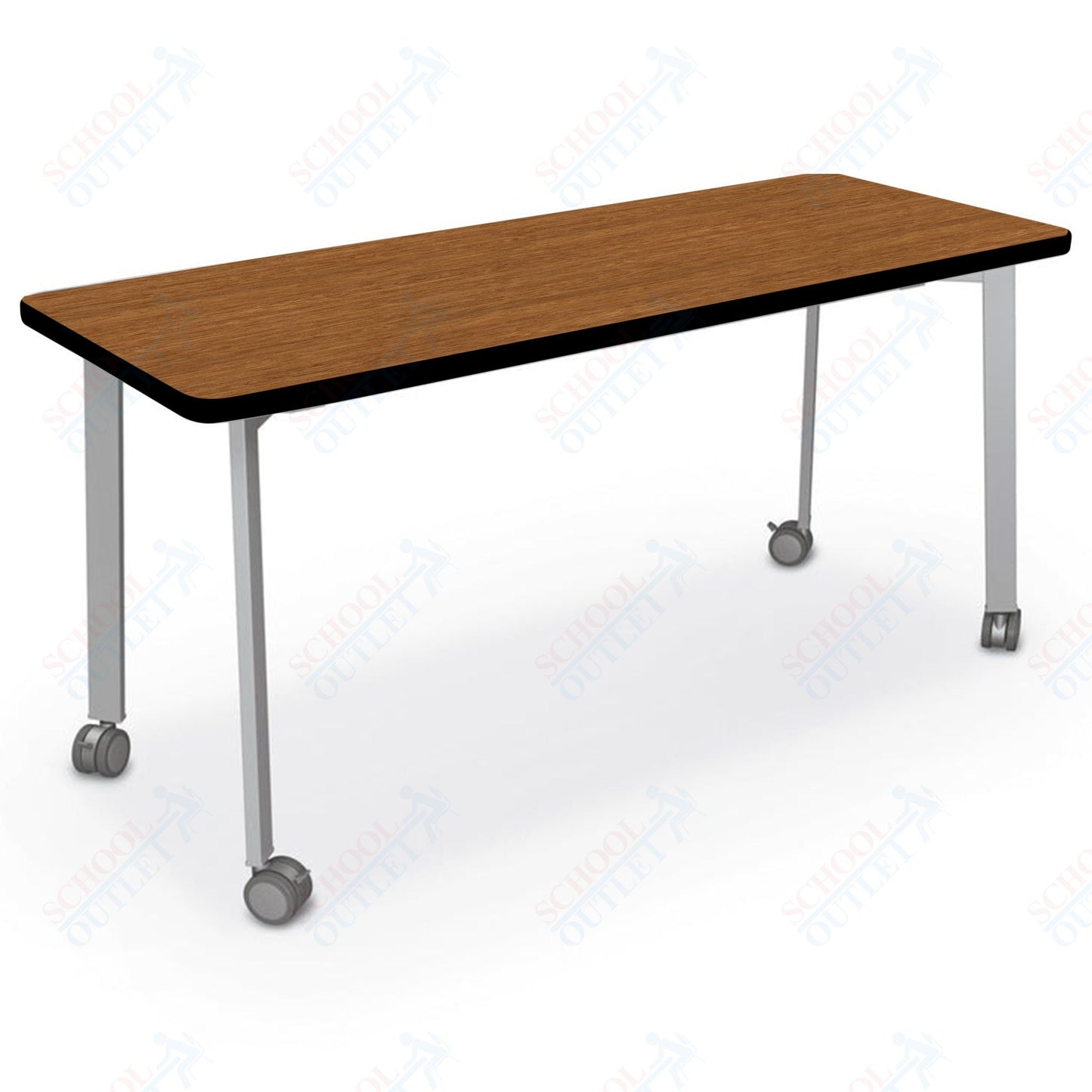Mooreco Akt Table – 24"D x 60"W Rectangle, Laminate or Butcher Block Top , Fixed Height Available in 29"H, 36"H, or 42"H
